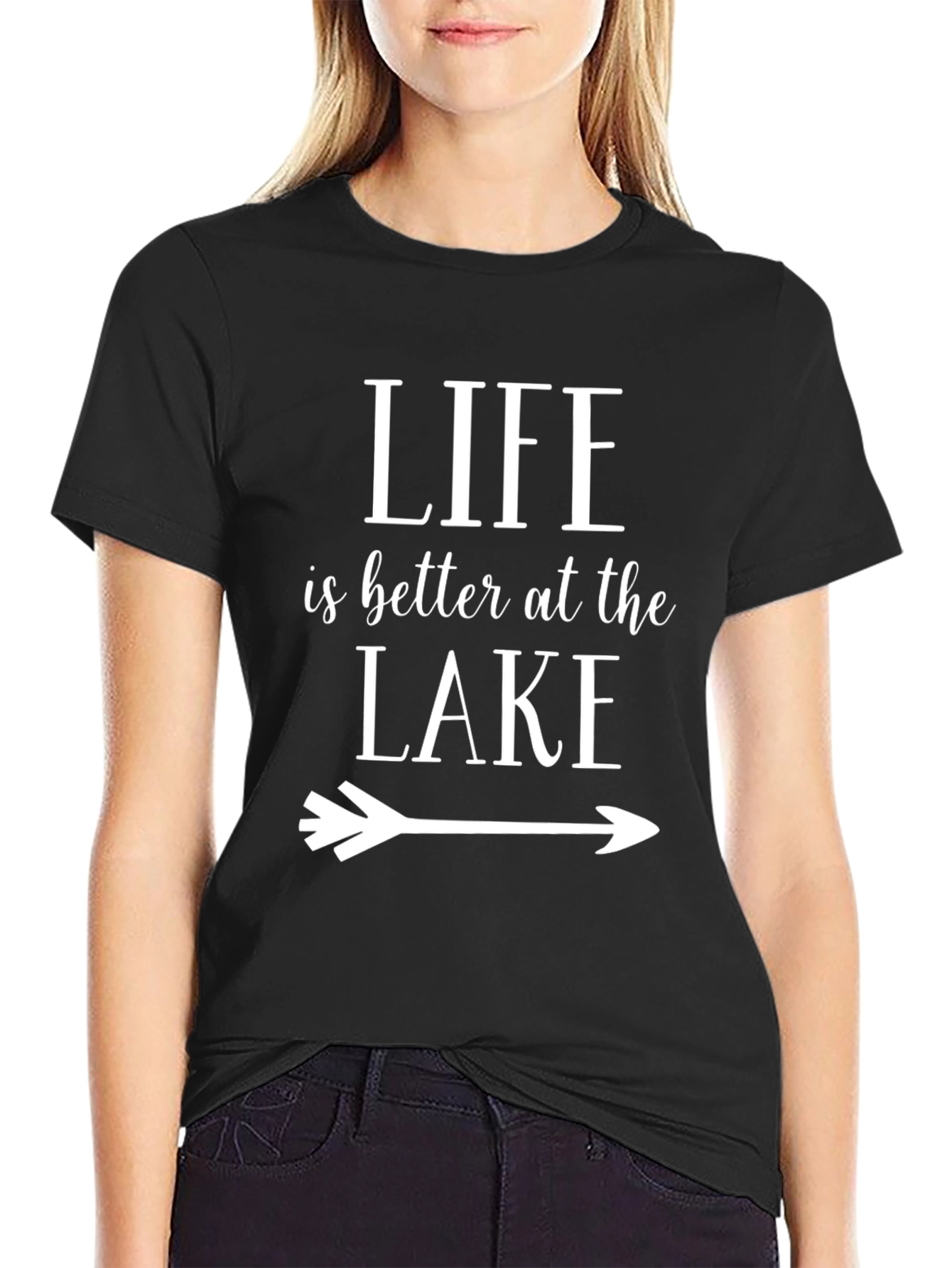 Black Life Is Better at the Lake Graphic T-Shirt view 2
