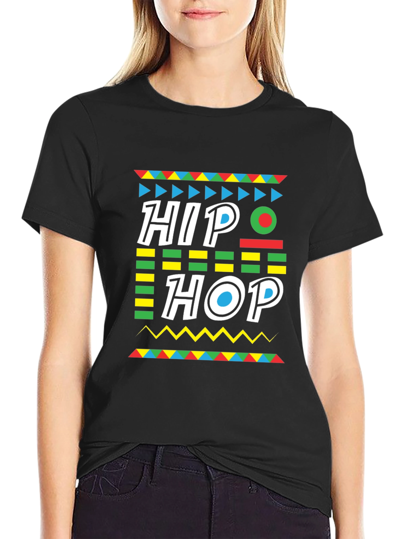 Black Hip Hop Graphic Print Black T-Shirt view 2