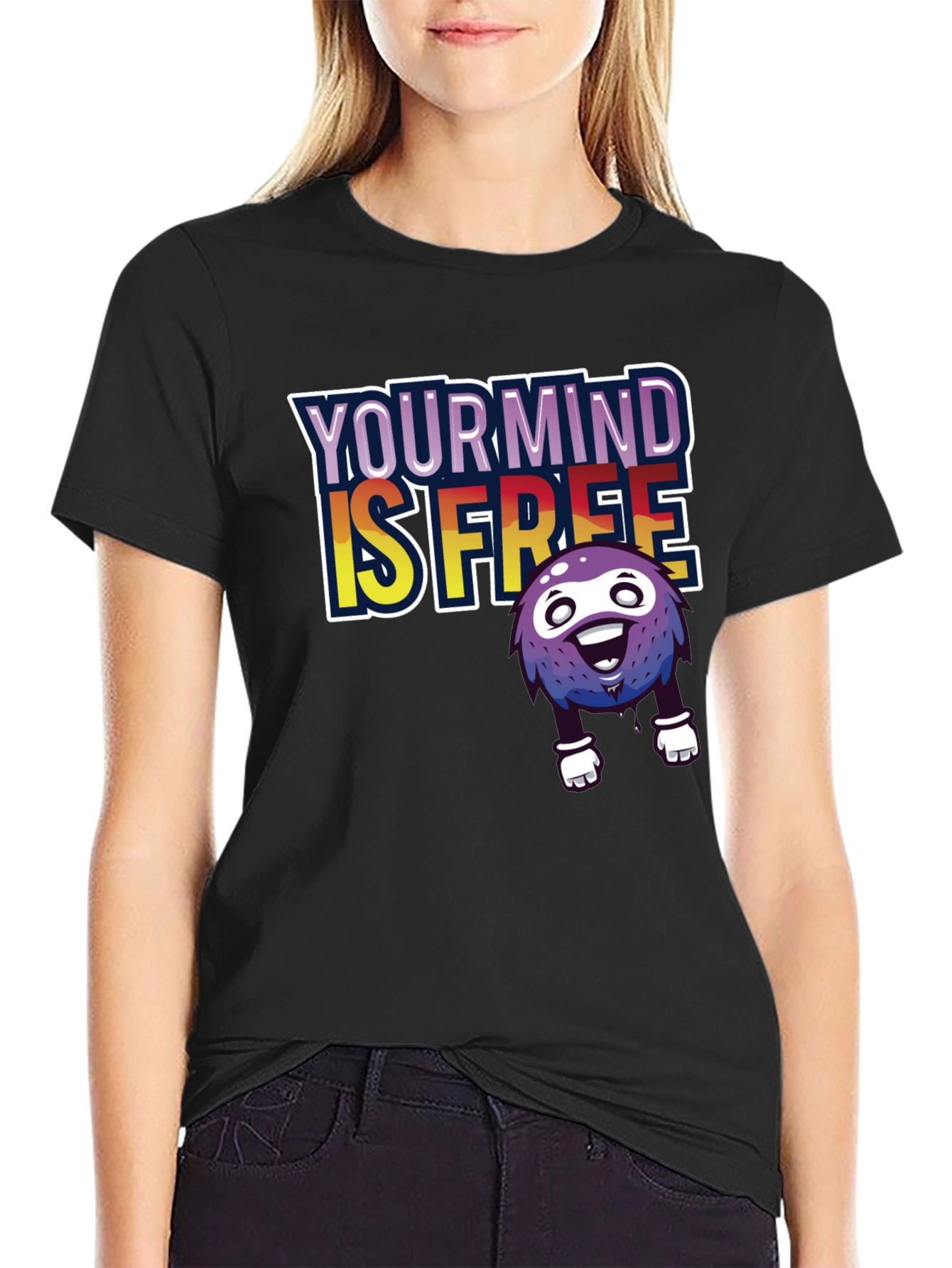 Black Your Mind Is Free Graphic Tee view 2