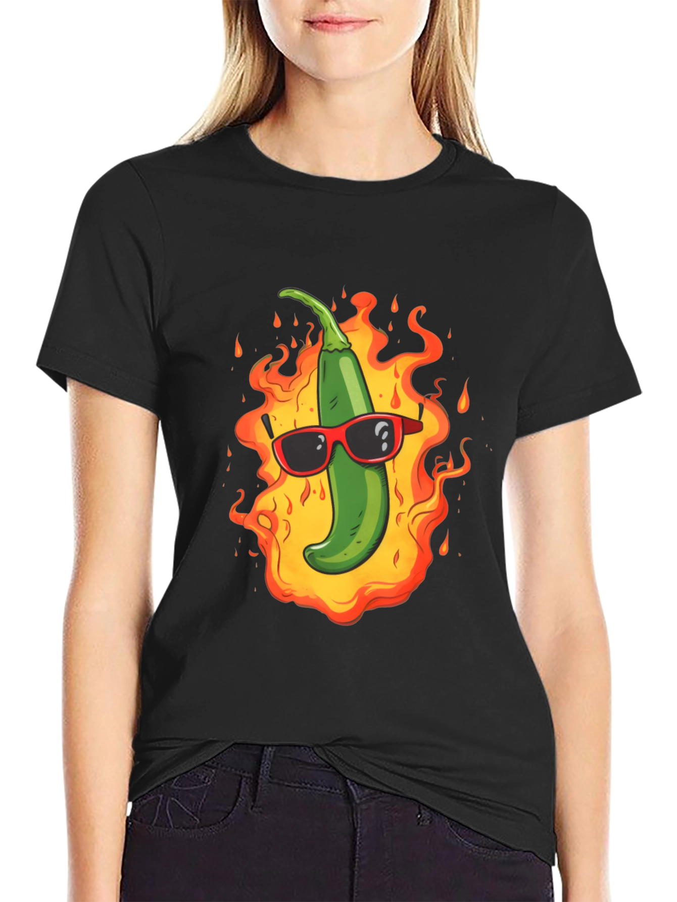 Spicy Chili Pepper T-Shirt - Cool in Flames! - 2