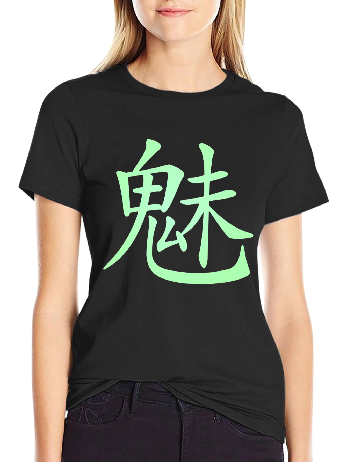 Black Kanji Graphic Tee - Black view 2