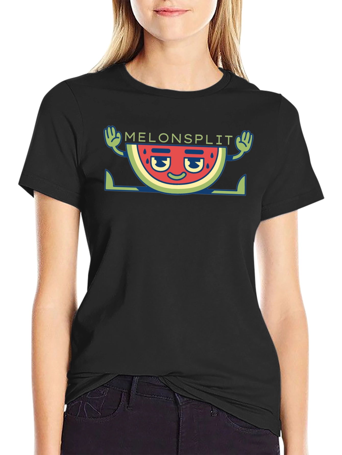 Black Melonsplit Graphic Tee - Cool Watermelon Design view 2