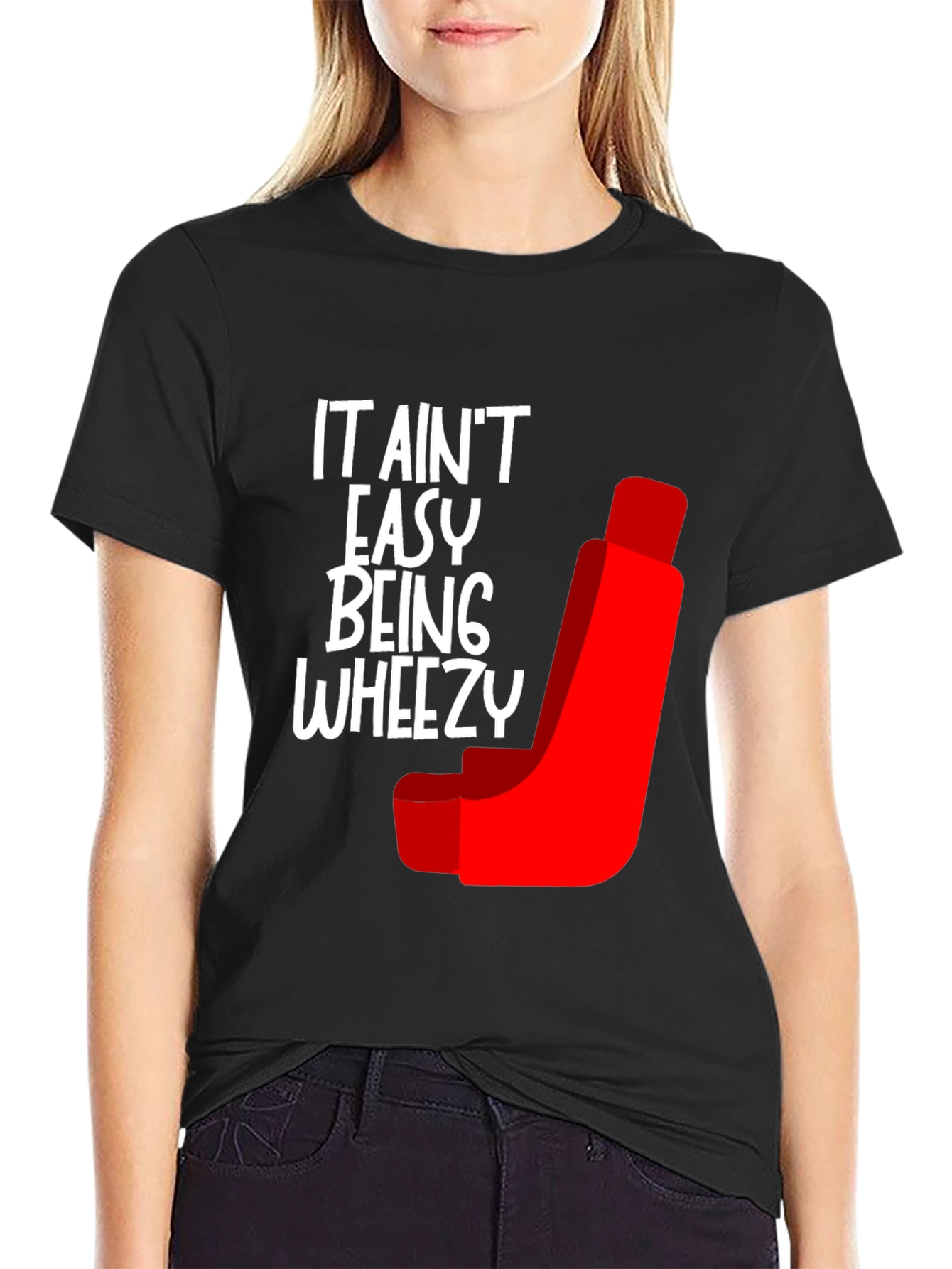 Black It Ain't Easy Being Wheezy Graphic Tee view 2