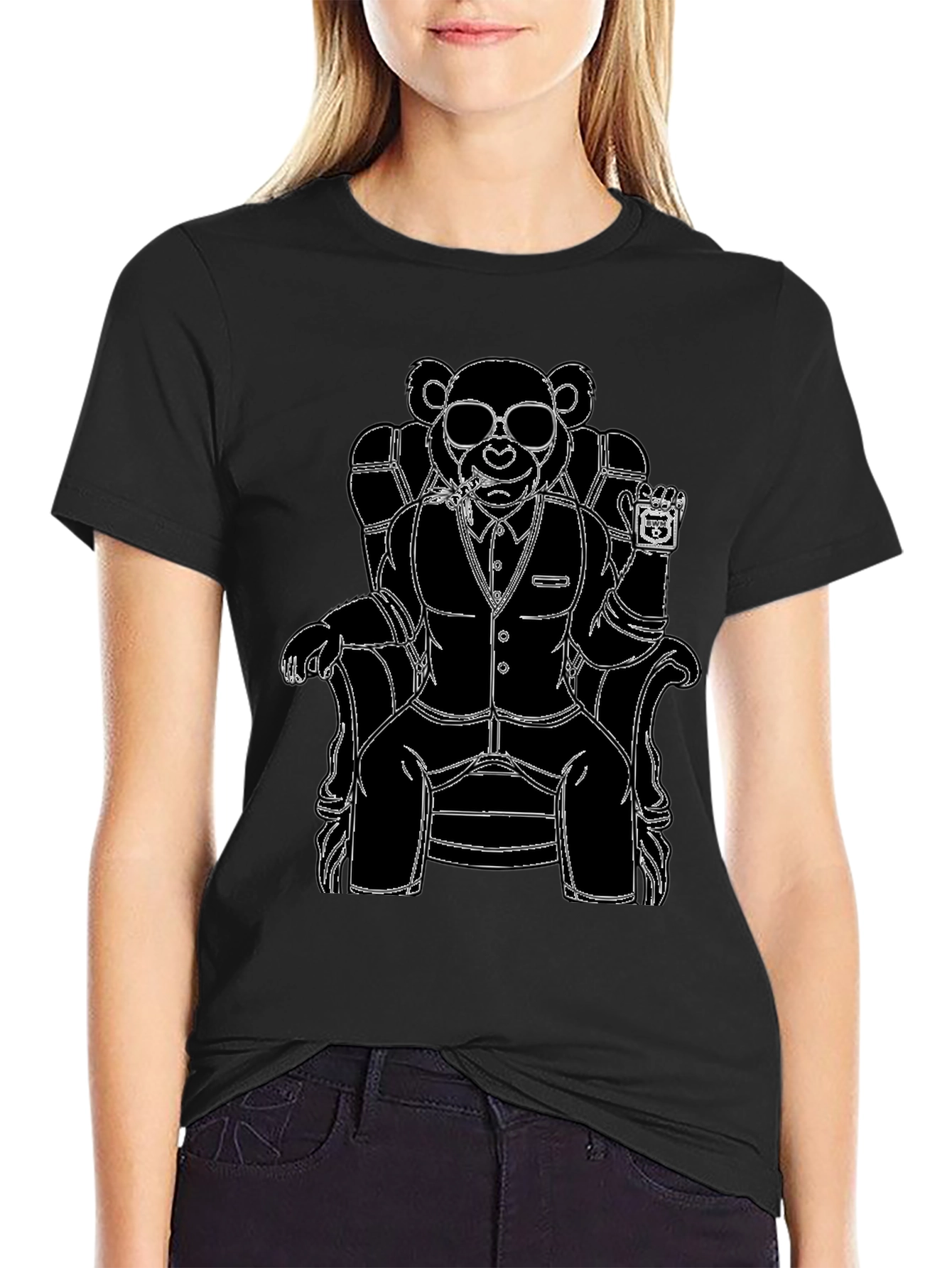 Black Bear Boss T-Shirt - Cool Graphic Tee view 2