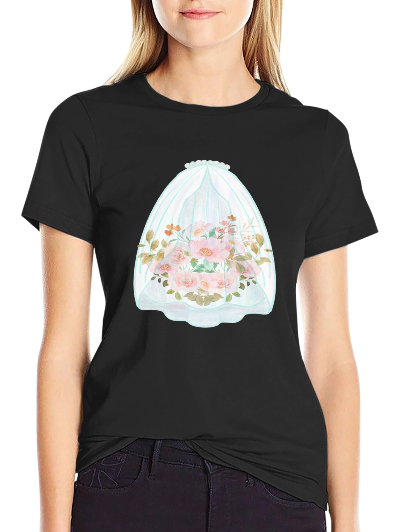 Floral Bouquet in Veil Graphic Tee - 2