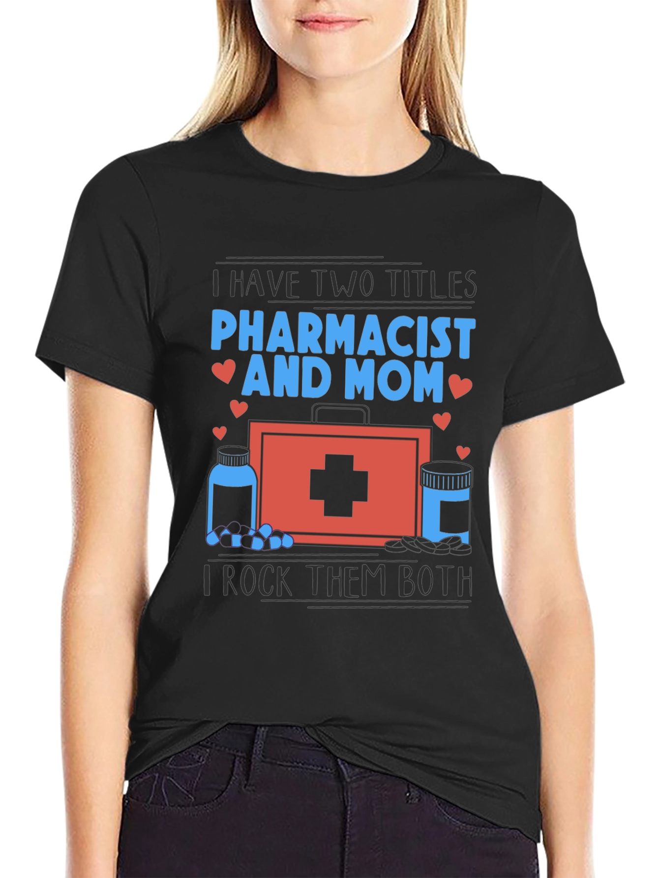 Black Pharmacist Mom T-Shirt - I Rock Them Both view 2