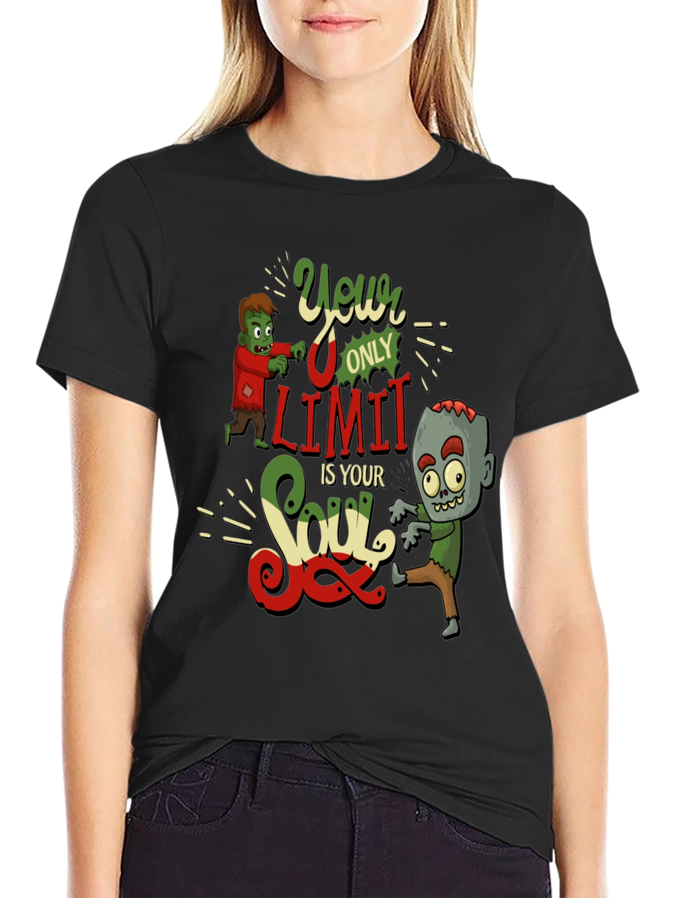 Black Zombie Soul Graphic Tee - Unleash Your Inner Undead! view 2