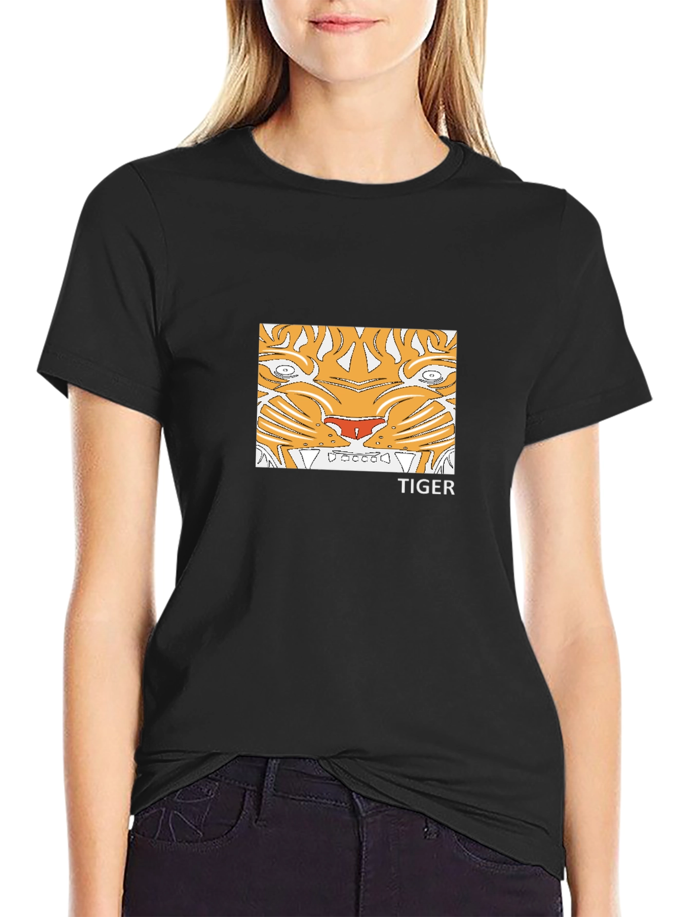 Black Tiger Graphic Tee - Unisex Cotton T-Shirt view 2
