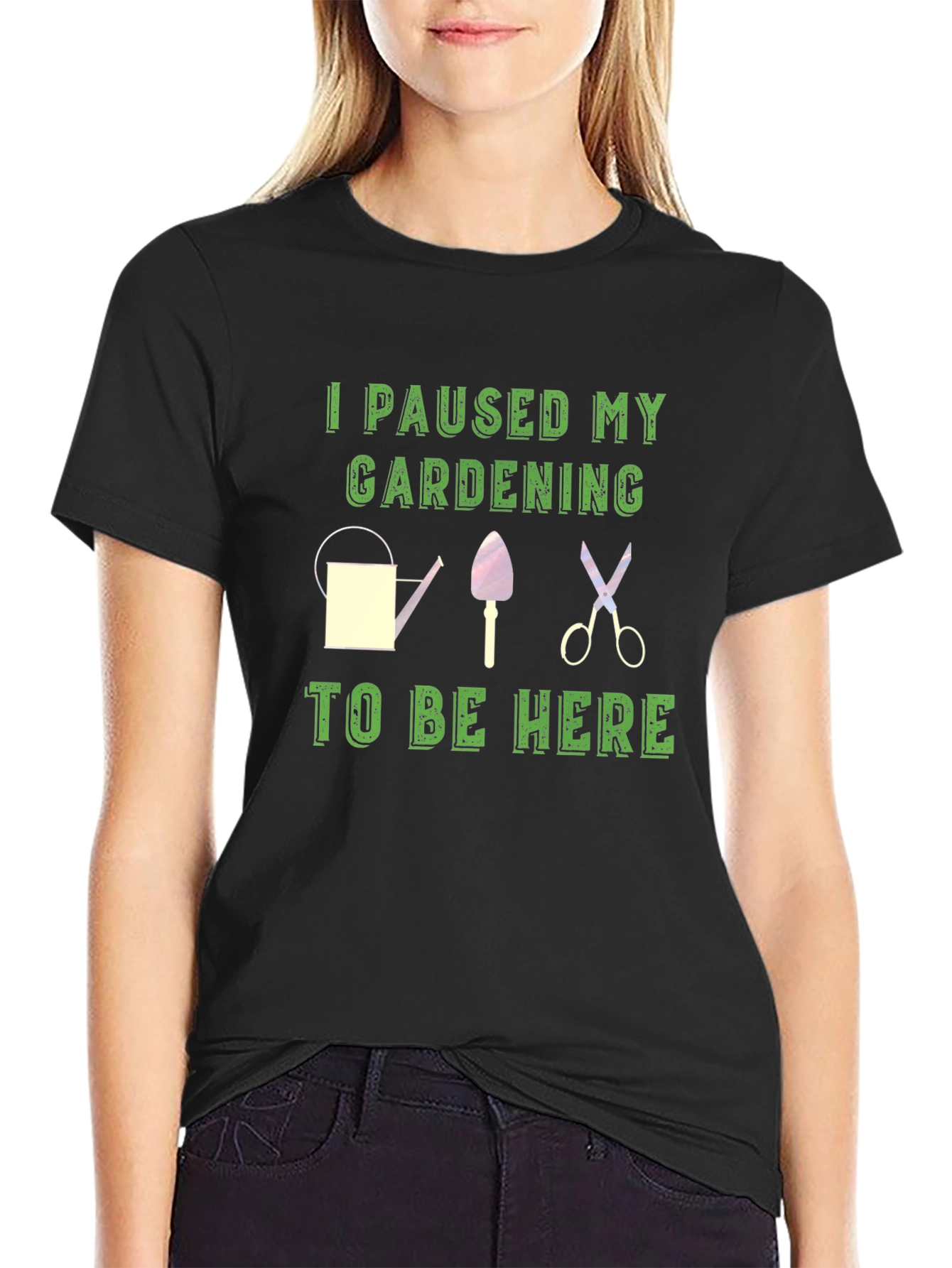Black Gardening Pause T-Shirt - Funny Gardener Gift view 2
