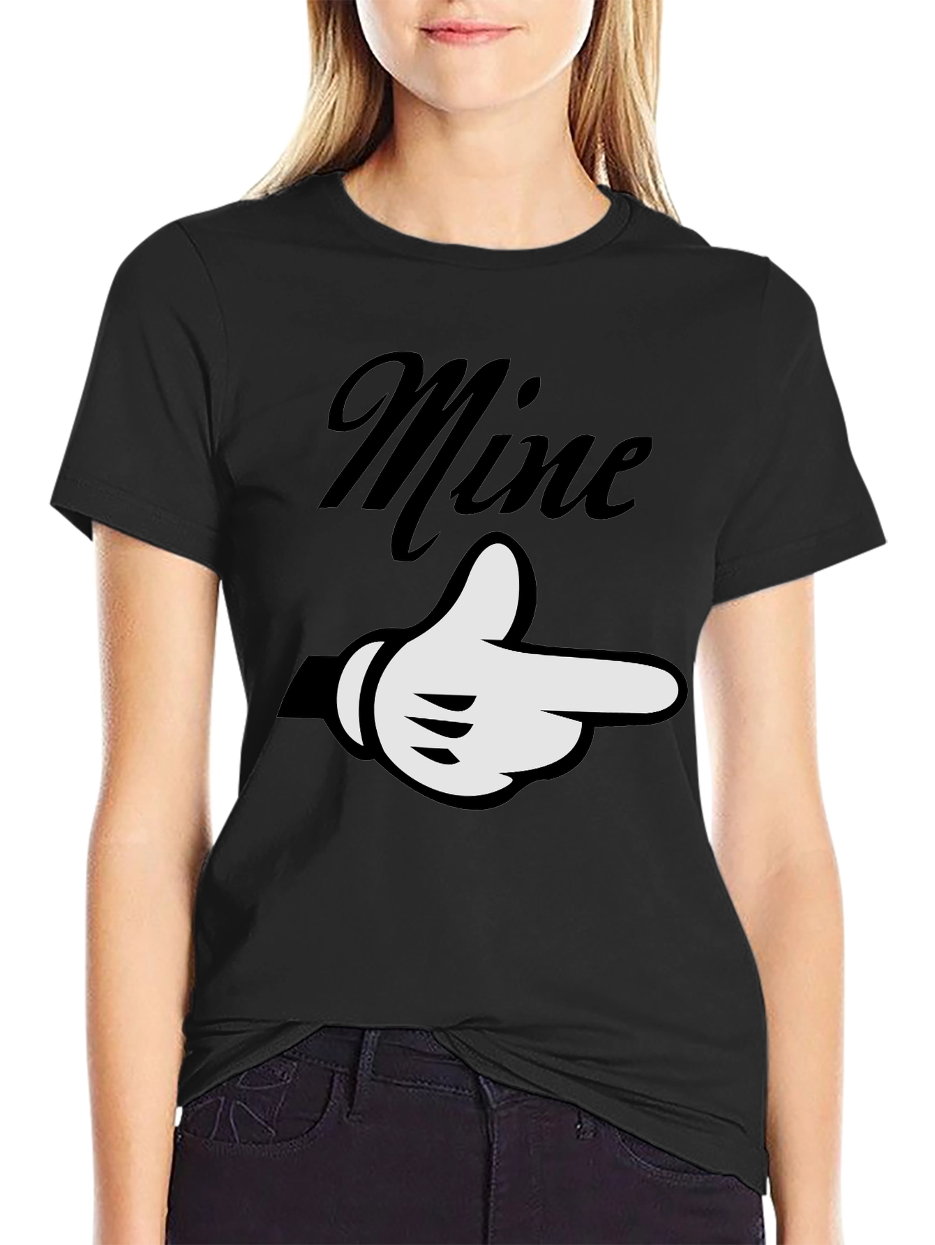 Black Mine Pointing Hand Graphic Tee - Unisex Soft Cotton view 2