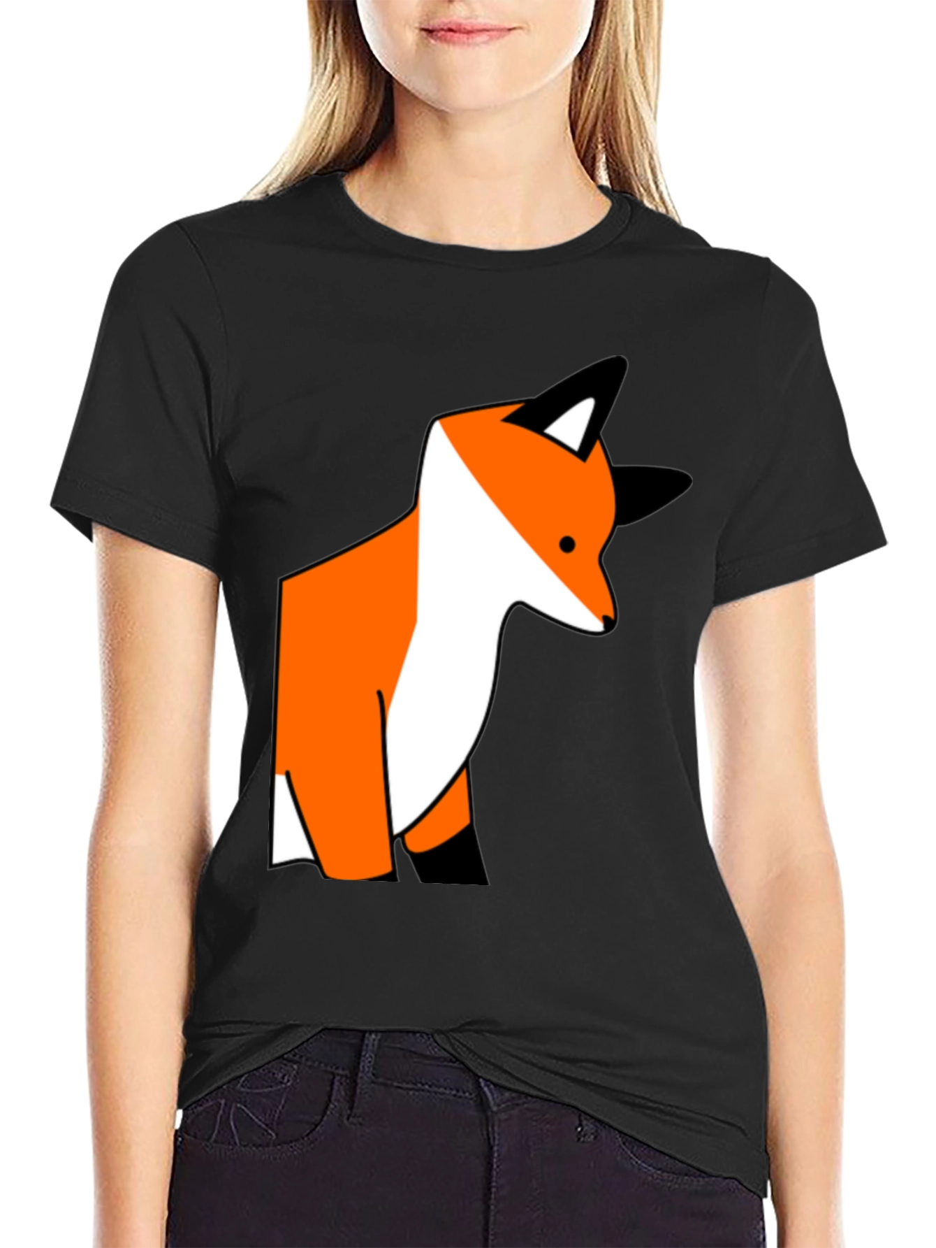Black Fox Graphic Print Black T-Shirt view 2