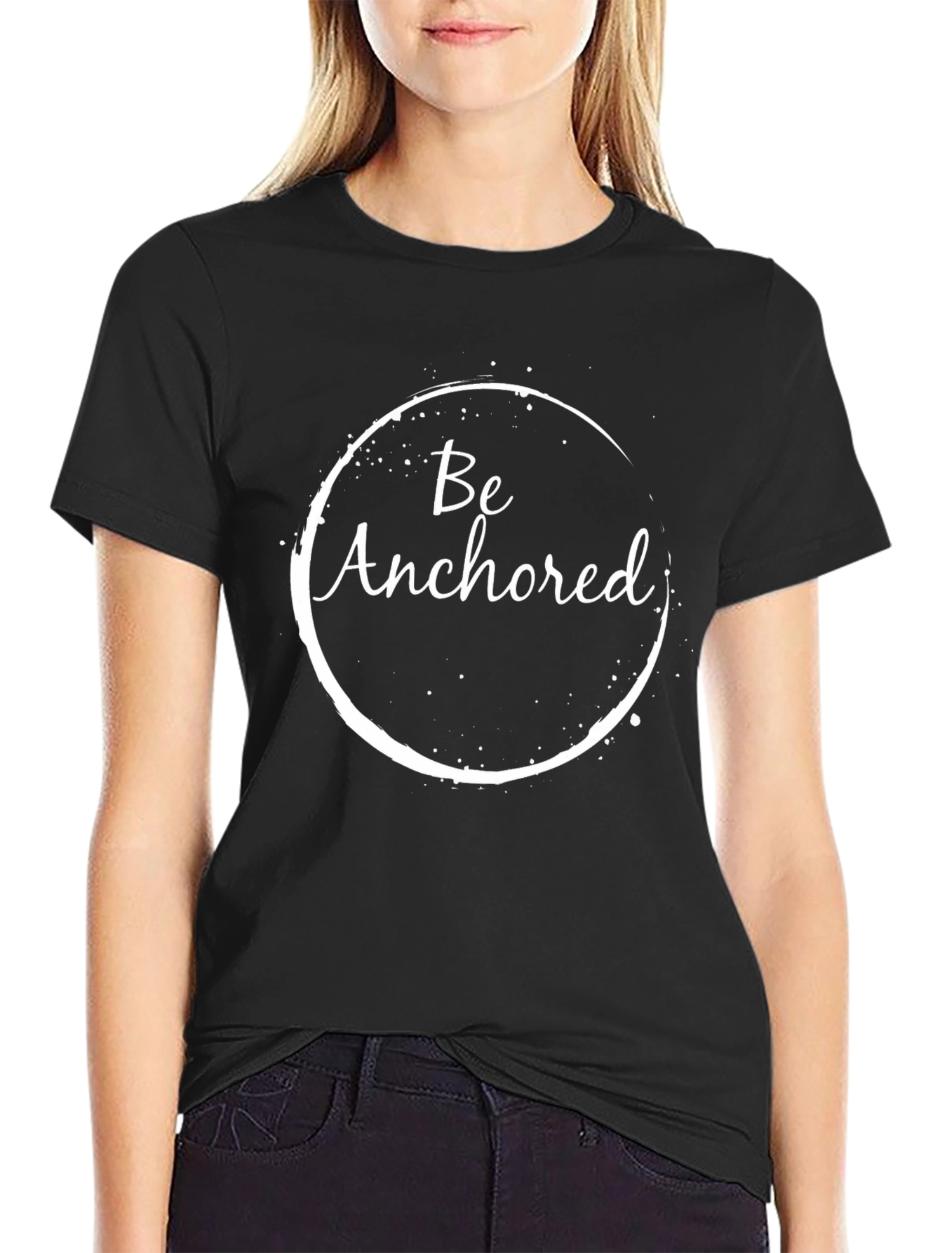 Black Be Anchored Black Graphic Tee view 2