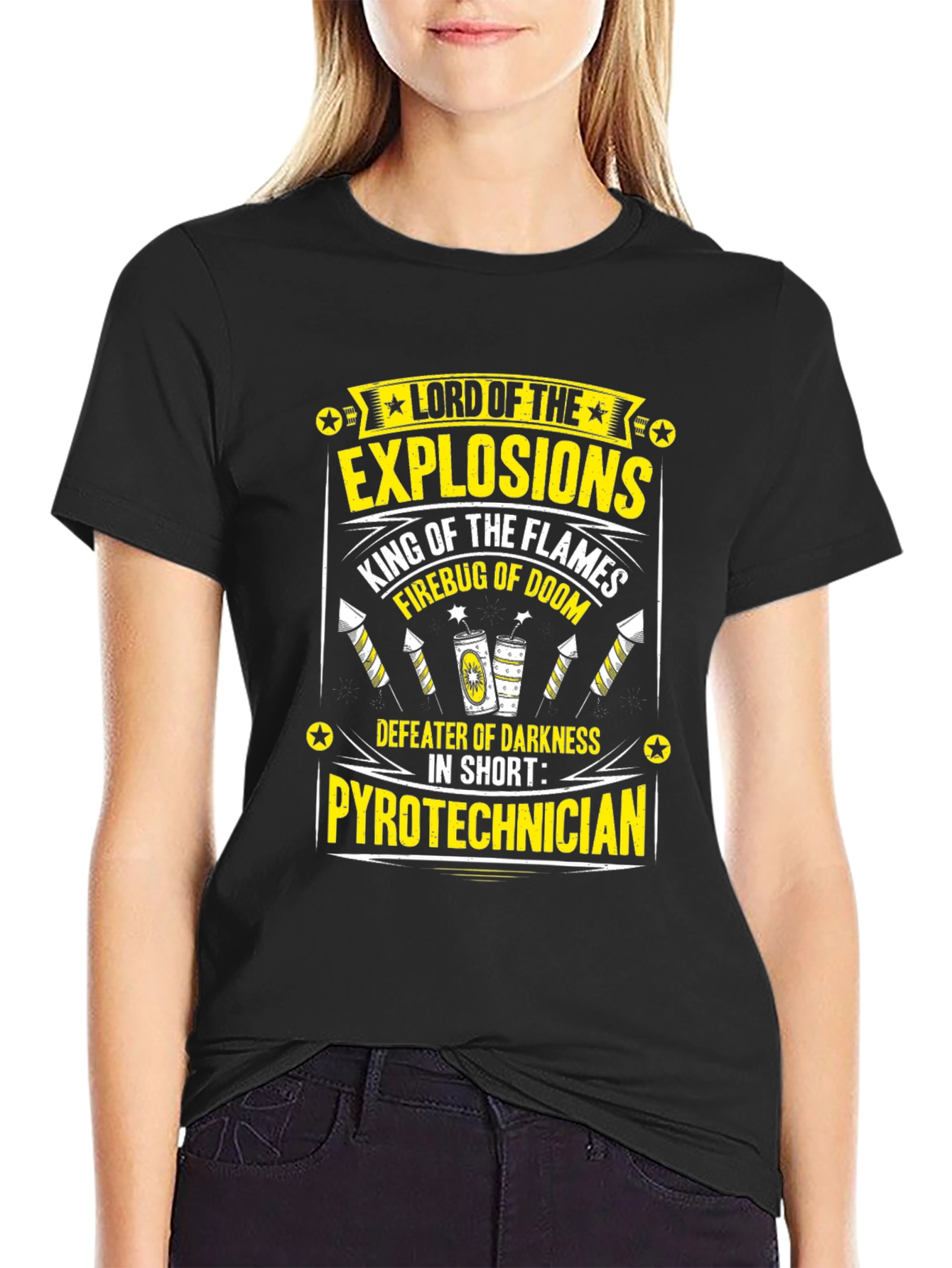 Black Lord of Explosions Pyrotechnician T-Shirt view 2