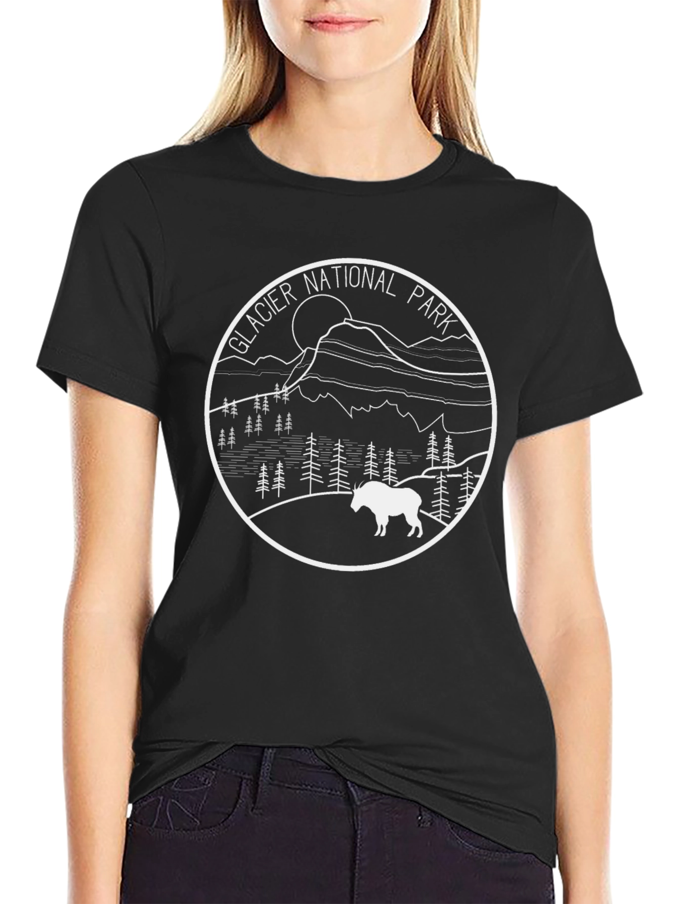 Black Glacier National Park Black T-Shirt view 2