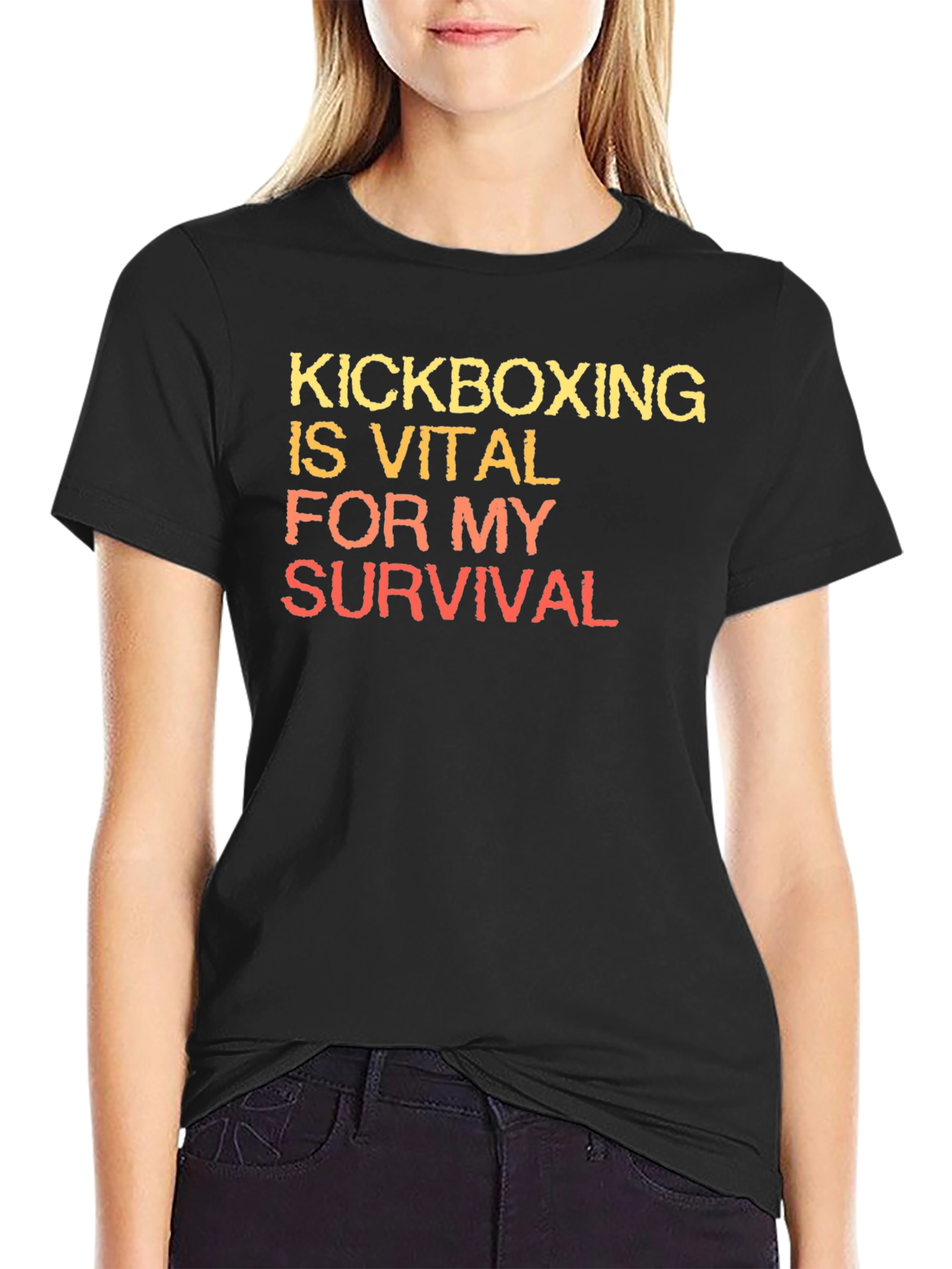 Black Kickboxing Vital For My Survival T-Shirt view 2