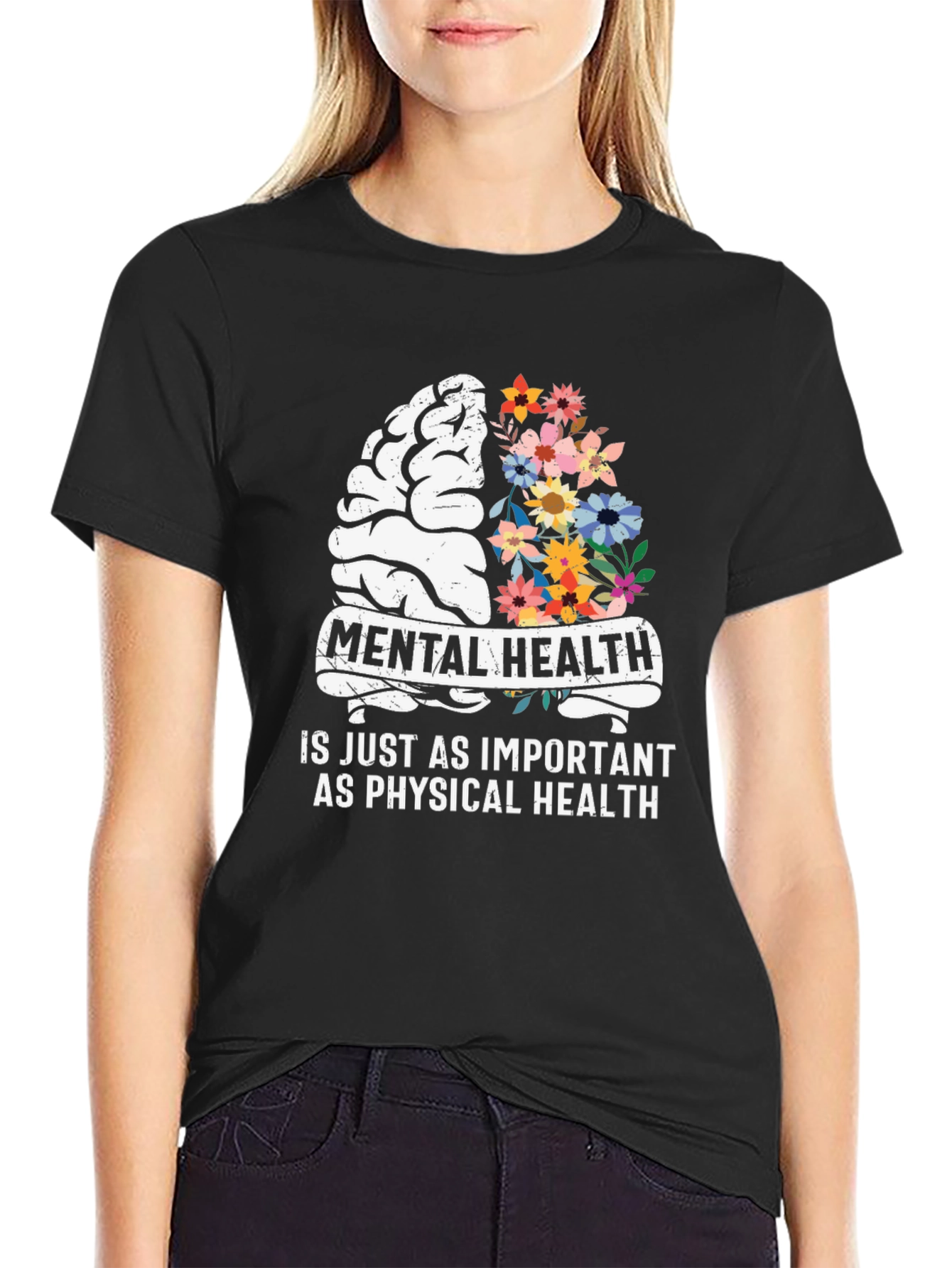 Black Mental Health Awareness Graphic Tee view 2