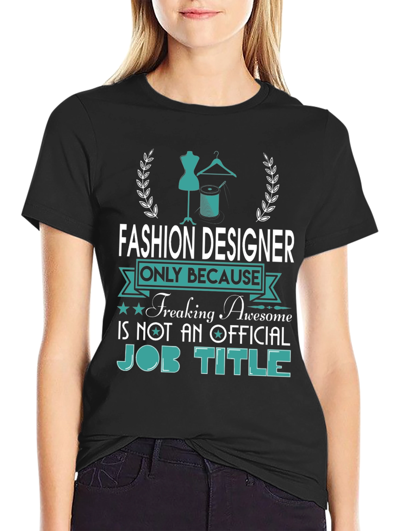 Black Fashion Designer Awesome Job Title Tee view 2