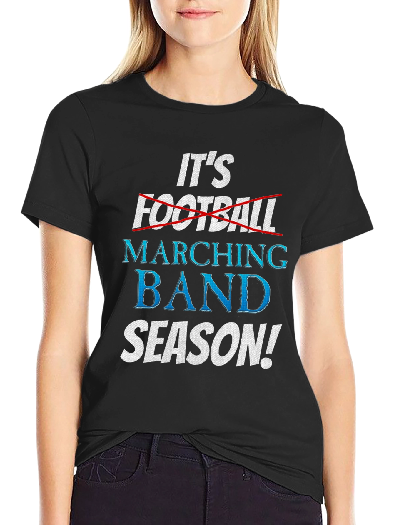 Black Marching Band Season T-Shirt - It's Not Football! view 2