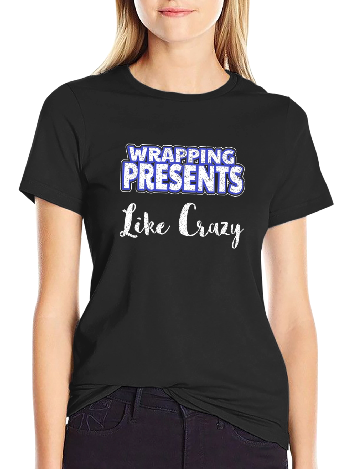 Black Wrapping Presents Like Crazy Graphic Tee view 2
