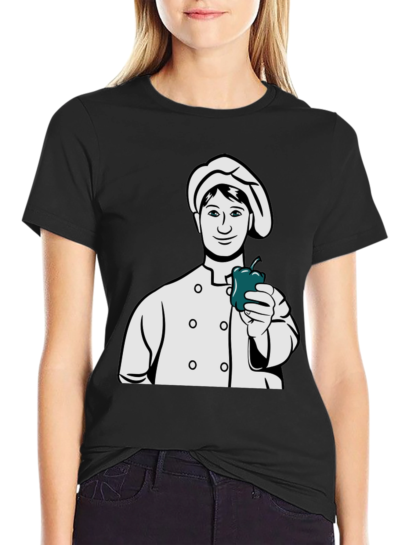 Black Chef Pepper Graphic T-Shirt view 2