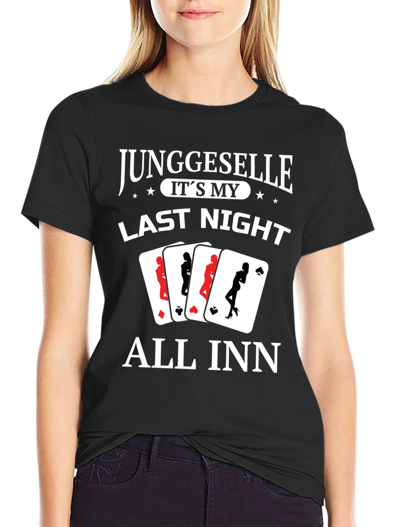 Black Junggeselle Last Night All Inn T-Shirt view 2