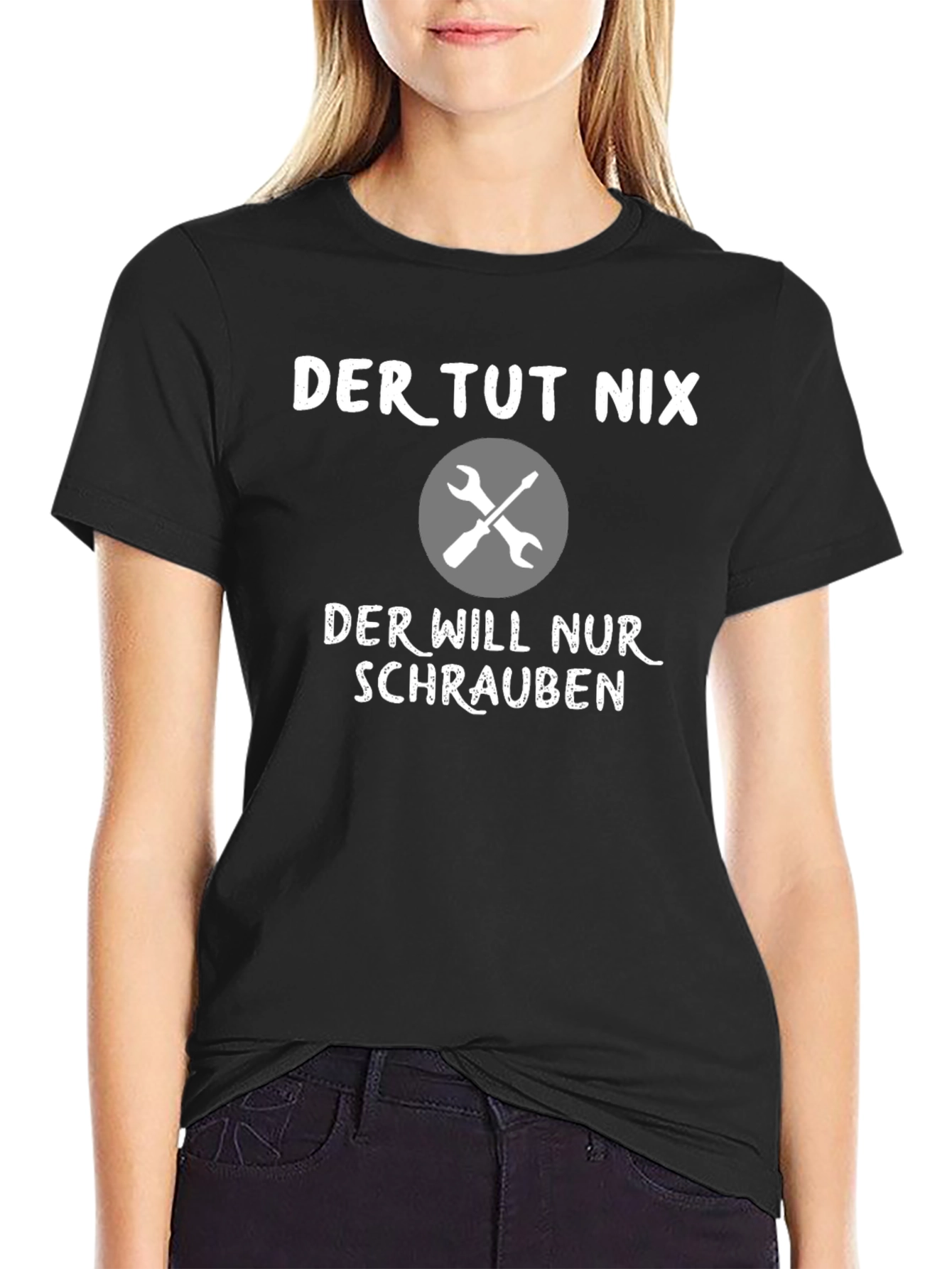 Black Der Tut Nix Schrauben T-Shirt view 2