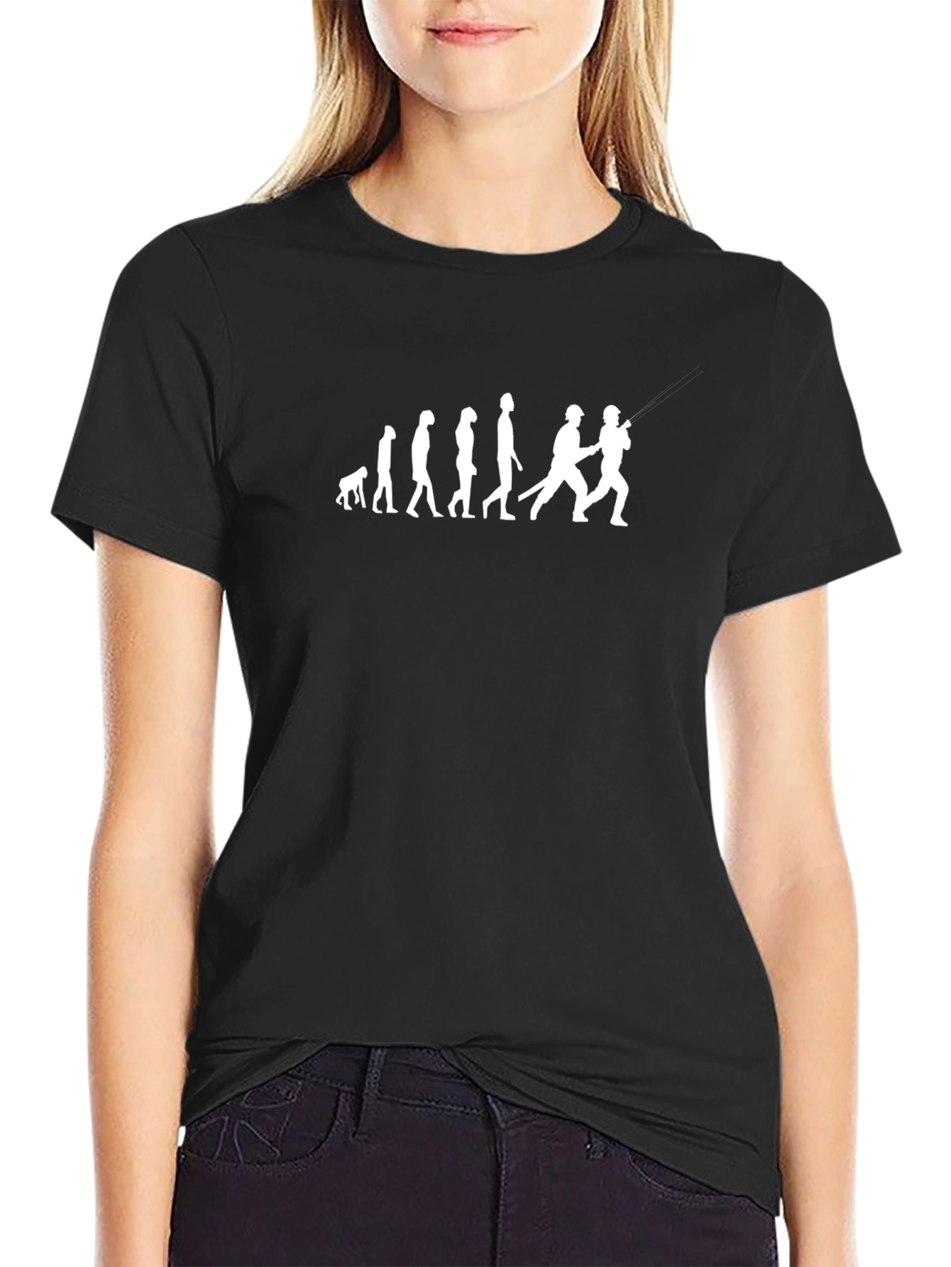 Black Evolution of Baseball Black T-Shirt view 2