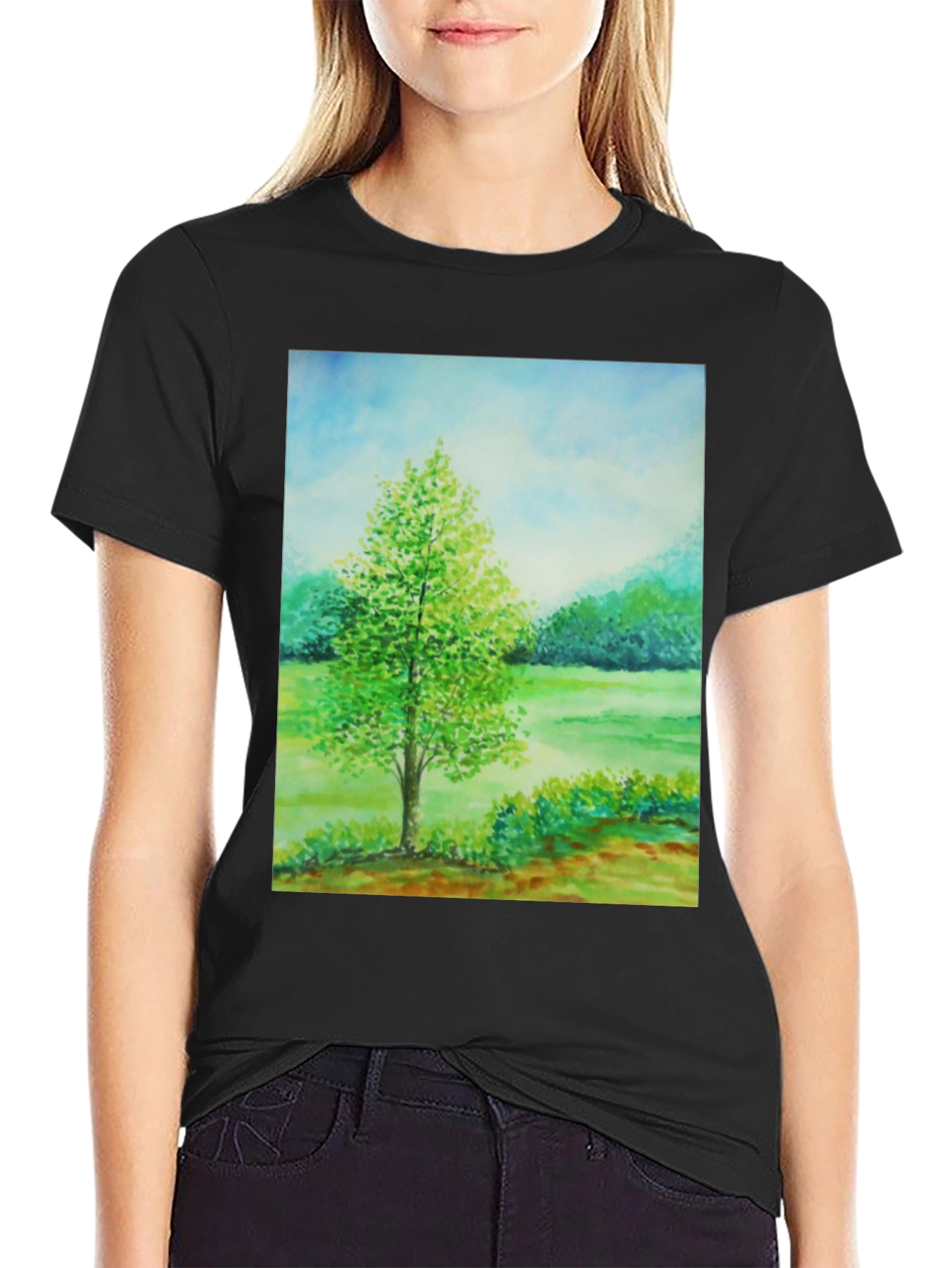 Nature Scene Graphic Tee - Black - 2
