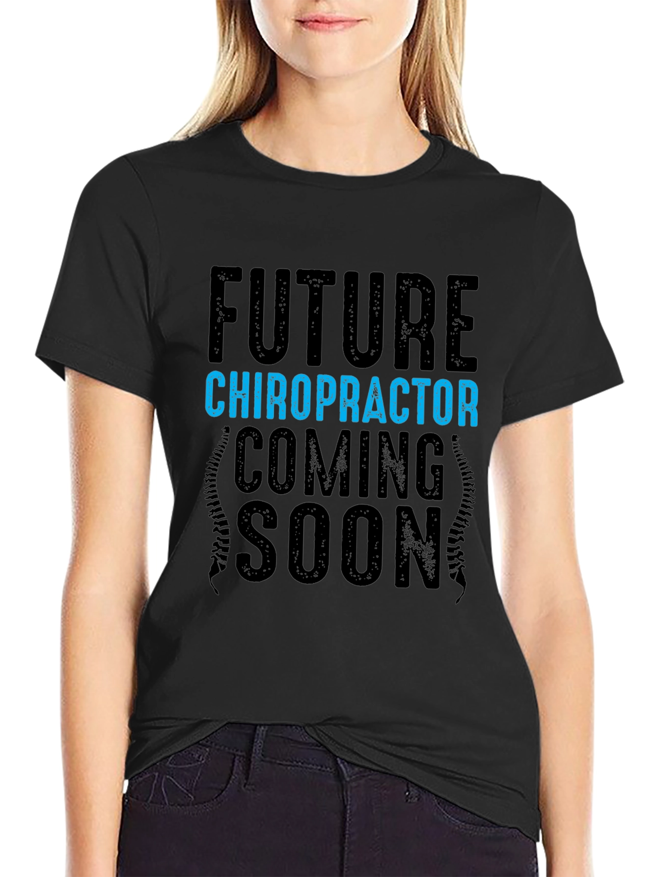 Black Future Chiropractor T-Shirt - Coming Soon view 2