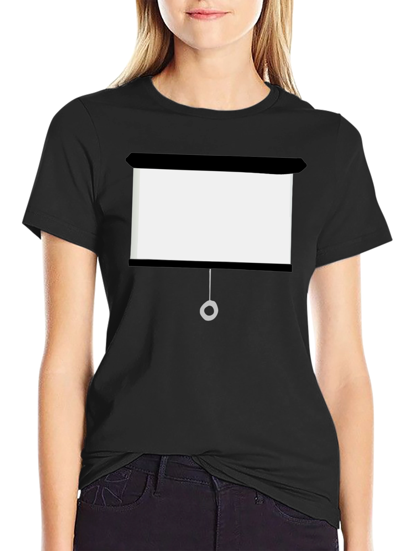 Black Projector Screen Funny T-Shirt view 2