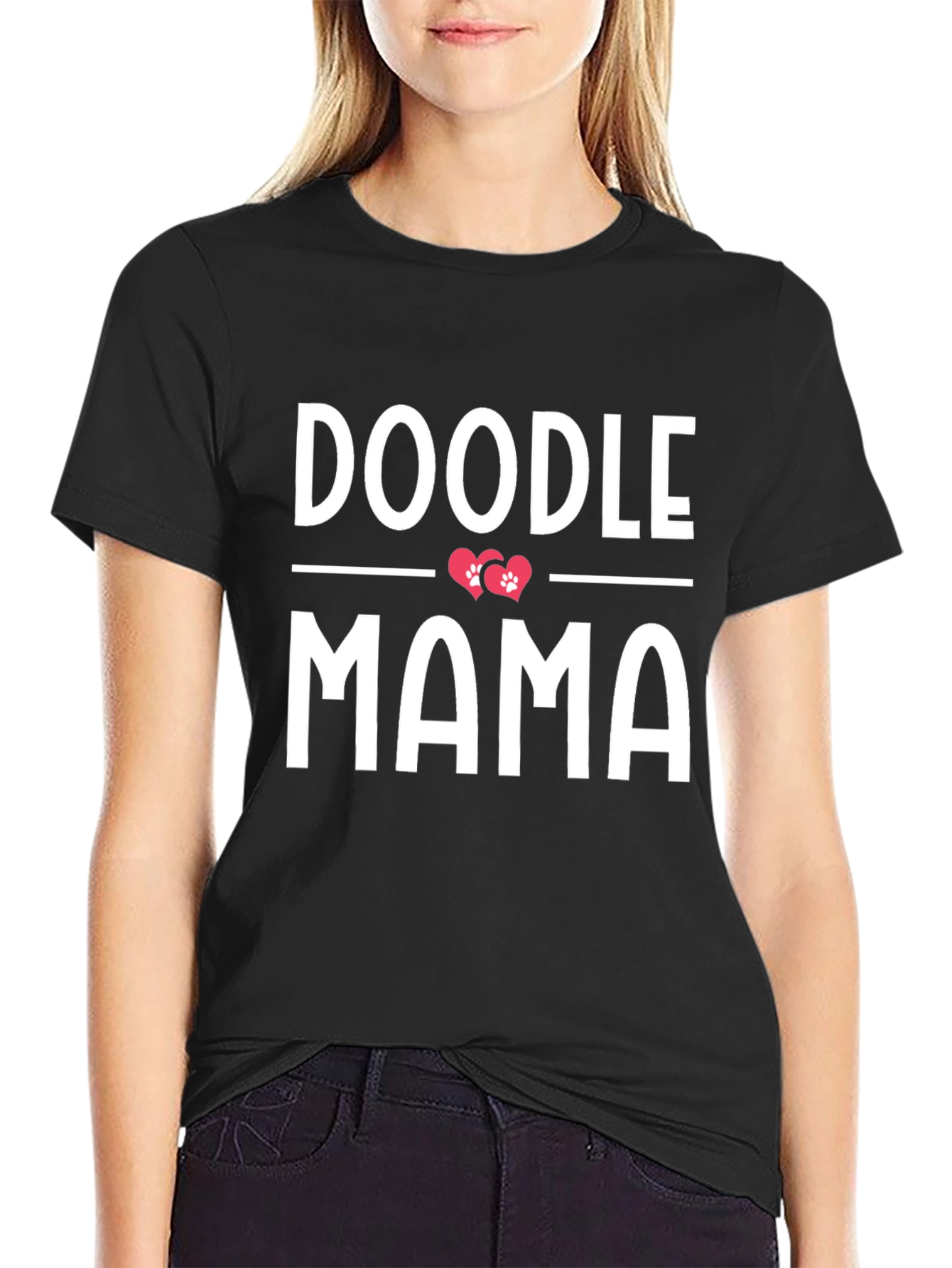 Black Doodle Mama T-Shirt - Dog Lover Tee view 2