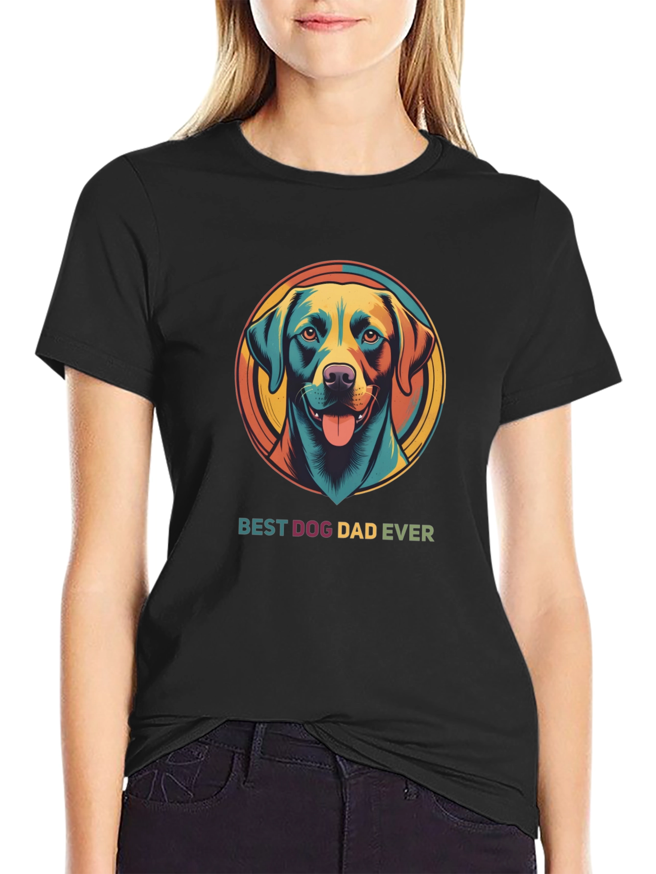 Black Best Dog Dad Ever Graphic Tee view 2