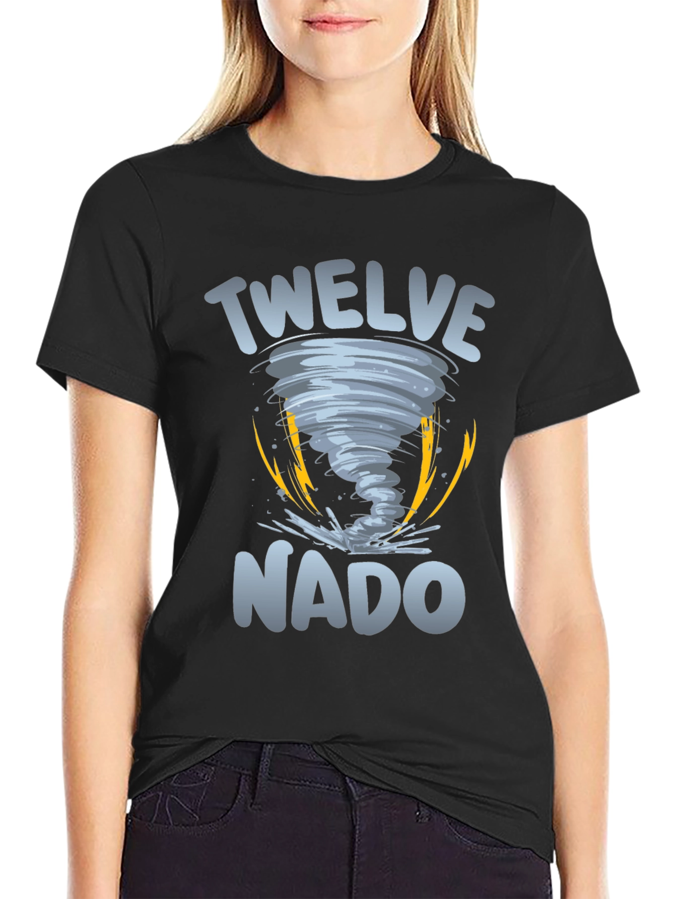 Black Twelve-Nado Graphic Black T-Shirt view 2