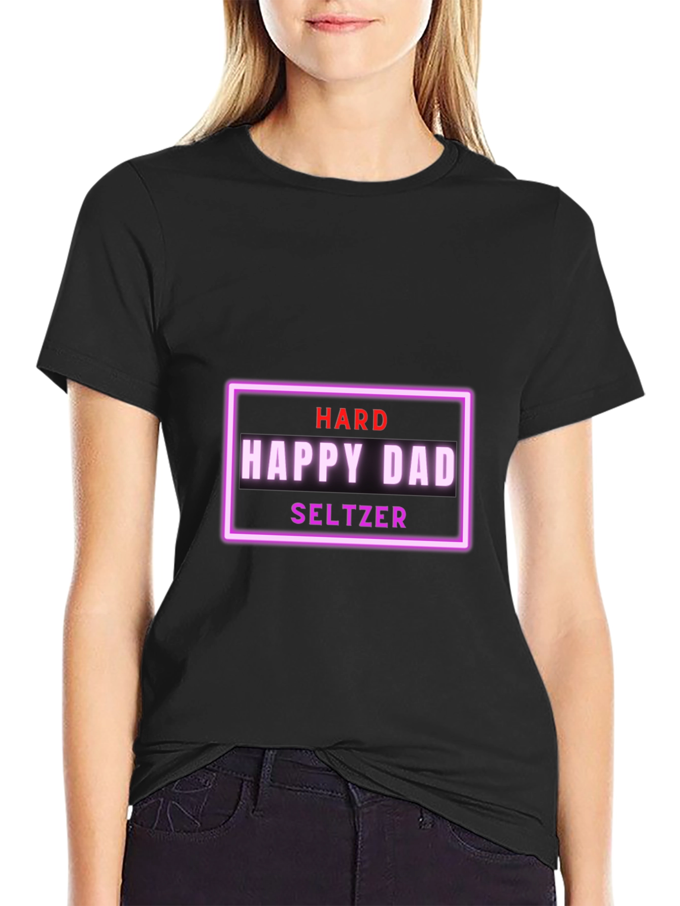 Black Hard Happy Dad Seltzer Graphic Tee view 2