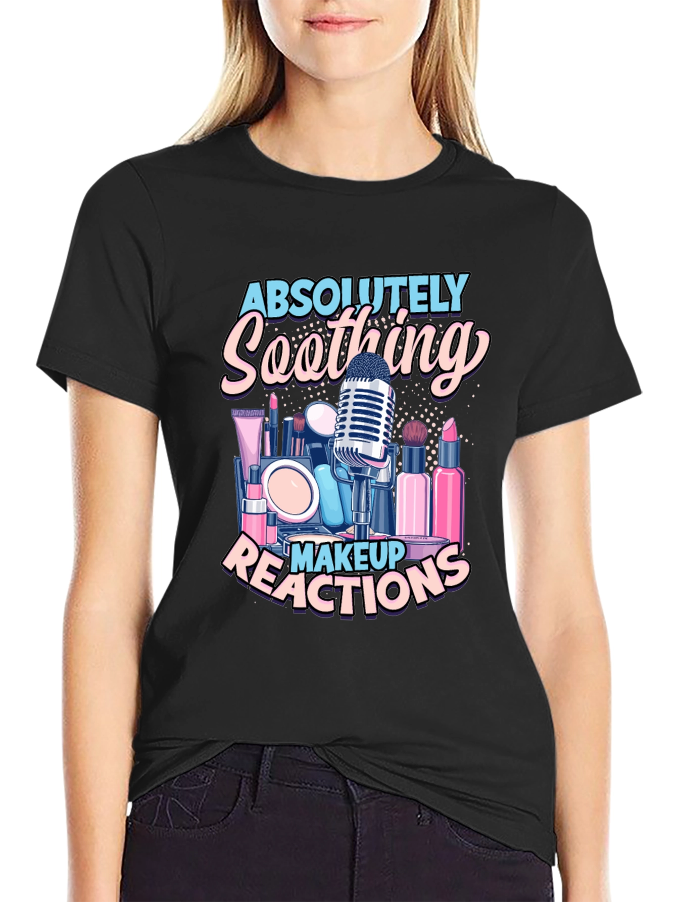 Black Soothing Makeup Reactions T-Shirt view 2