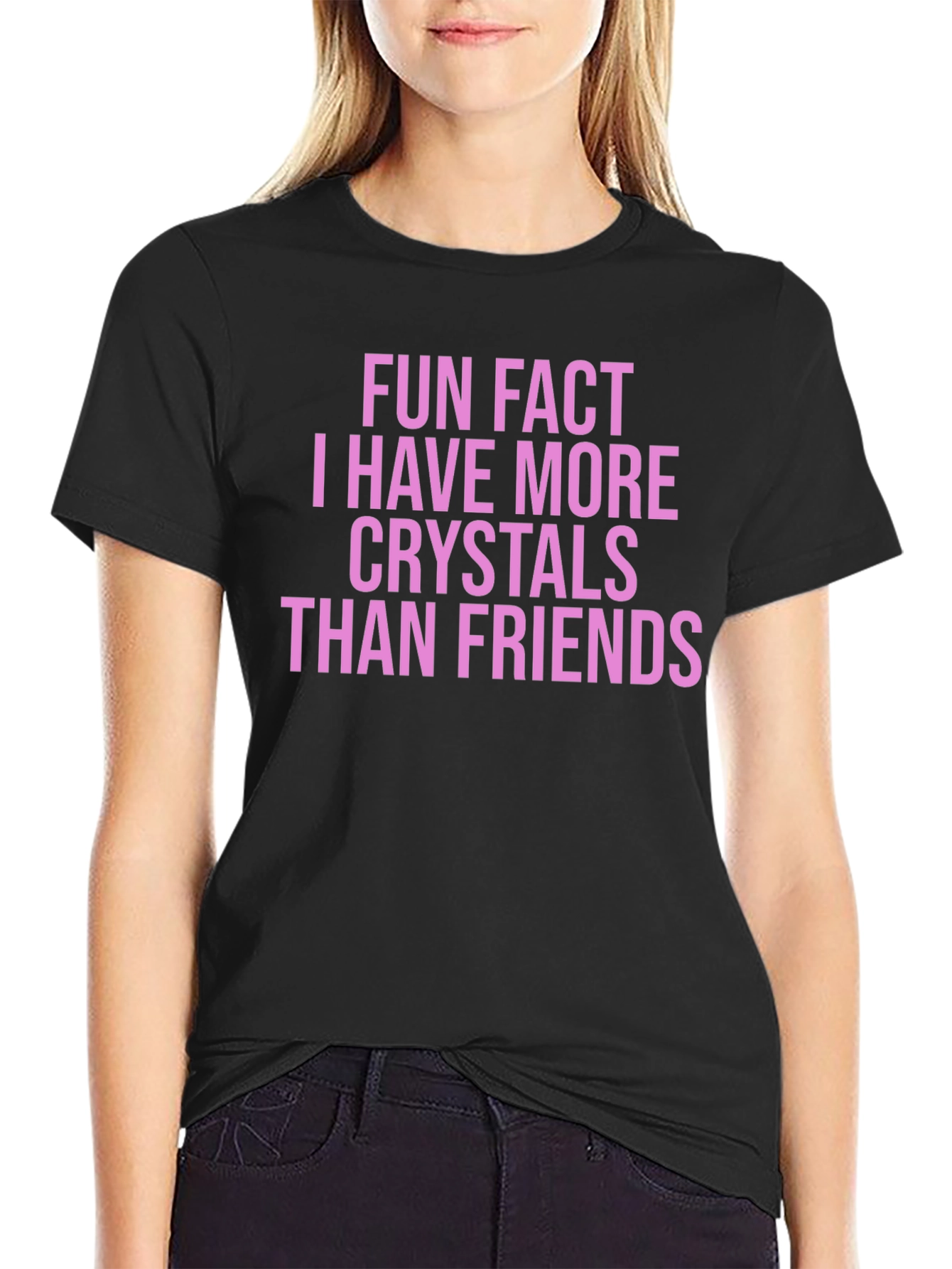 Black Fun Fact Crystals Graphic Tee view 2