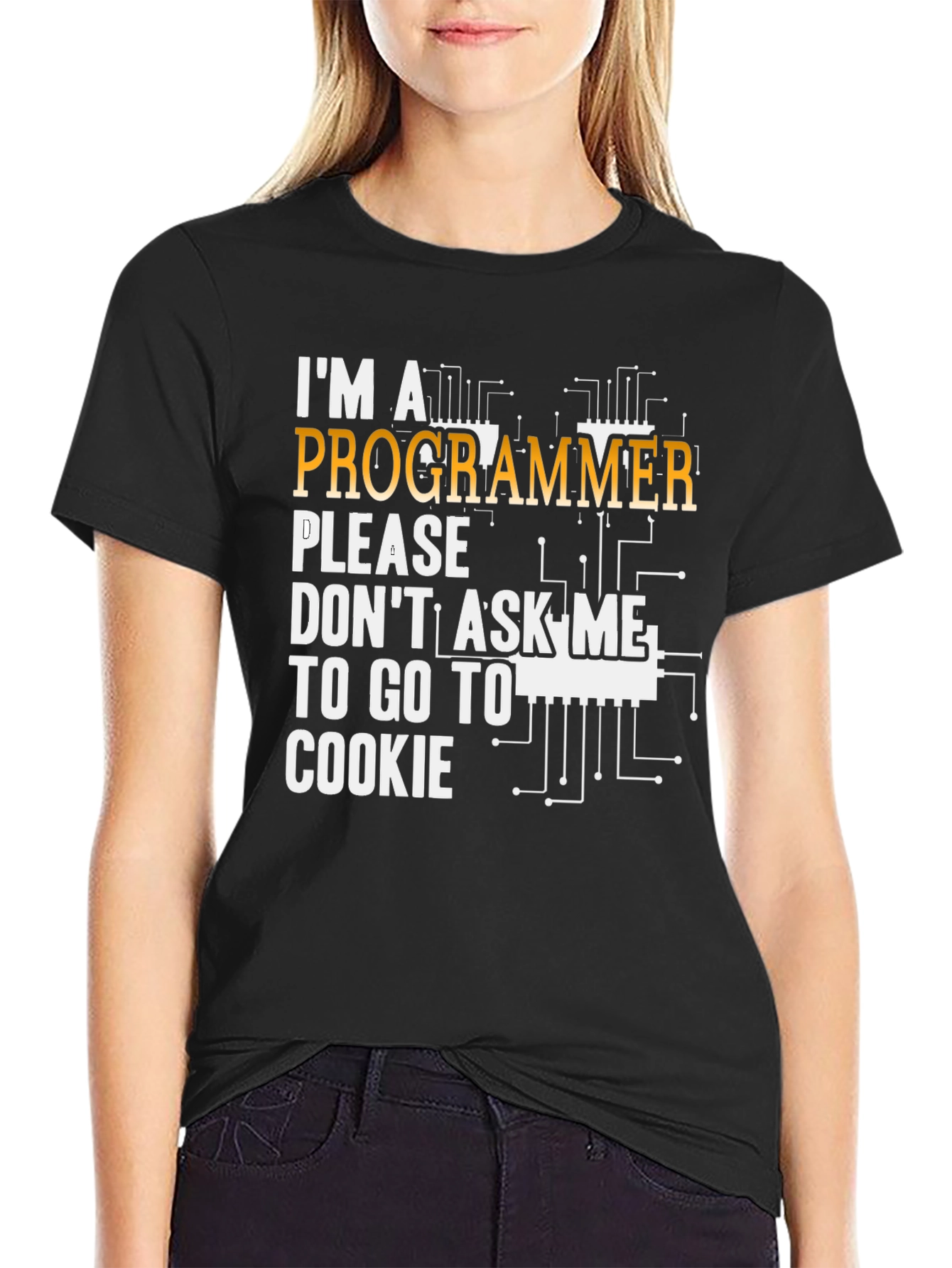 Black I'm a Programmer Graphic T-Shirt view 2