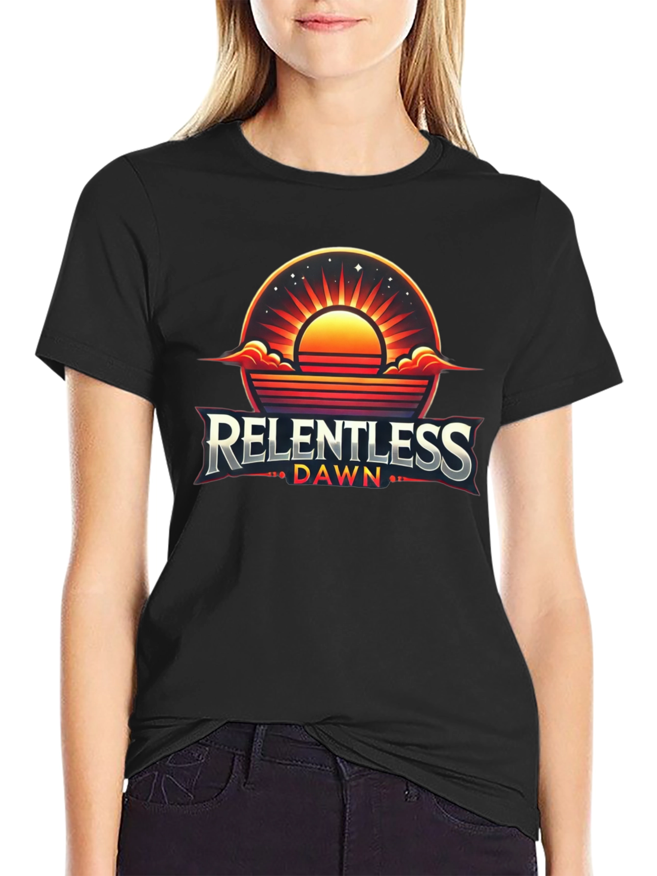 Black Relentless Dawn Graphic Tee - Premium Cotton Blend view 2