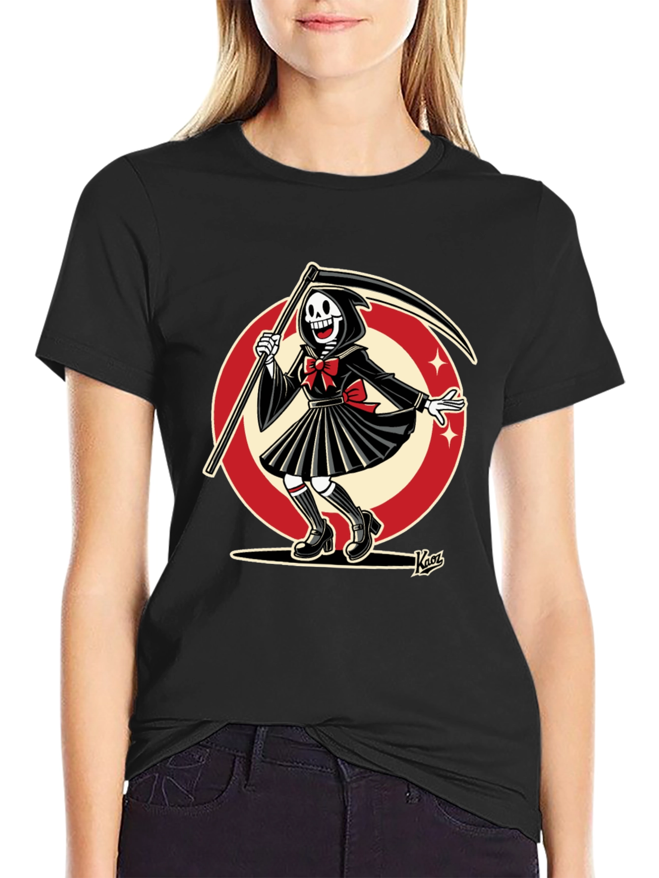 Black Grim Reaper T-Shirt - Anime Style view 2