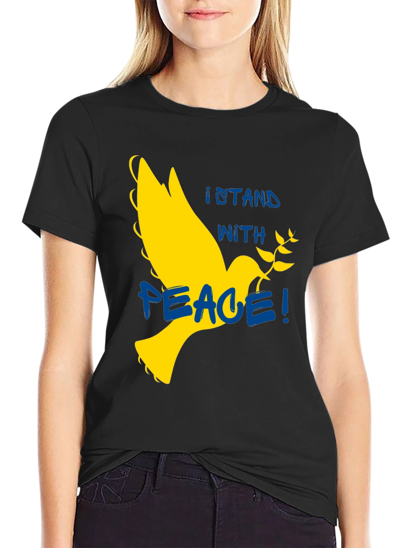 Black Stand With Peace T-Shirt view 2