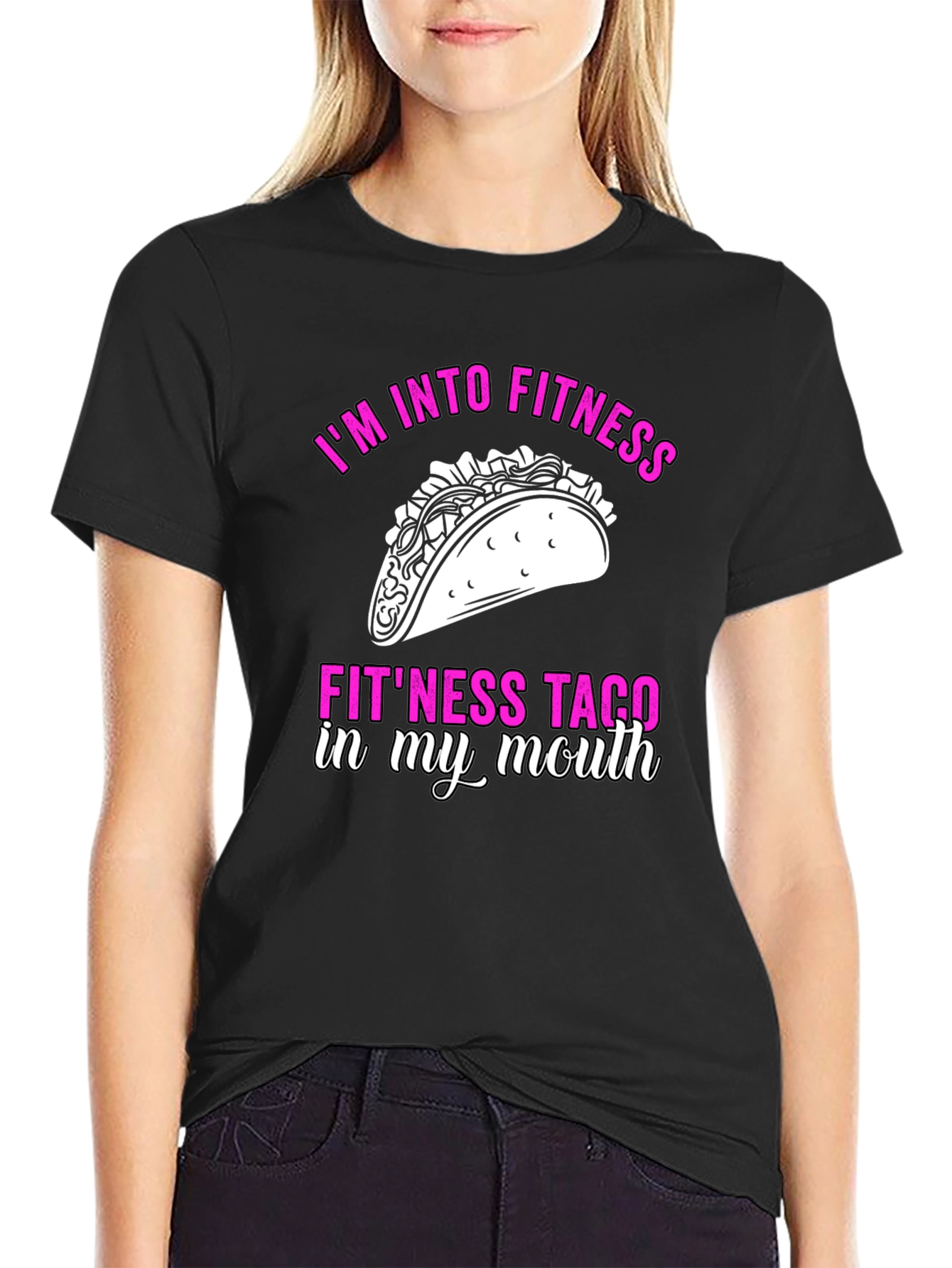 Black Fitness Taco T-Shirt - Funny Workout Tee view 2