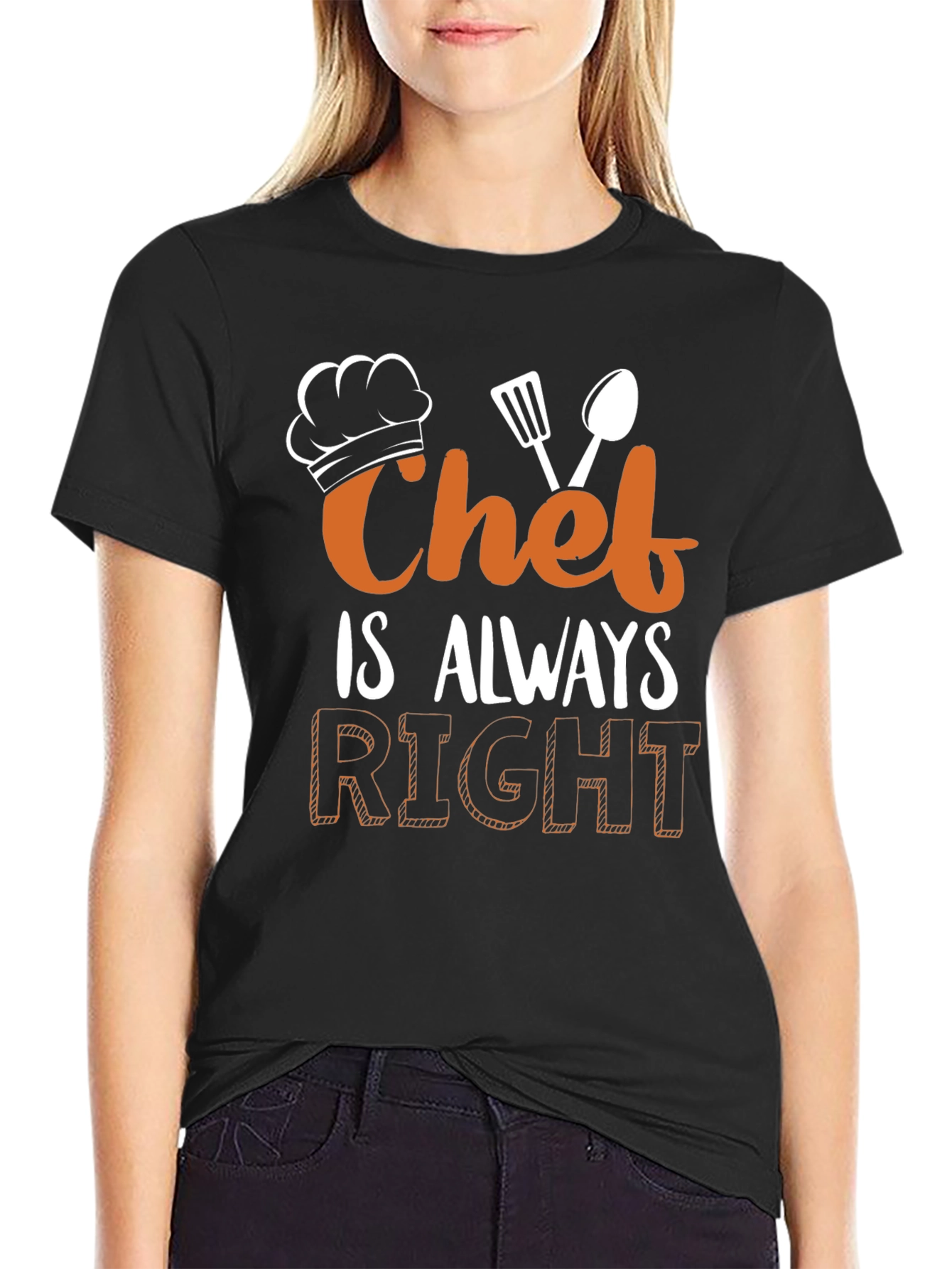 Black Chef Is Always Right Graphic Tee view 2