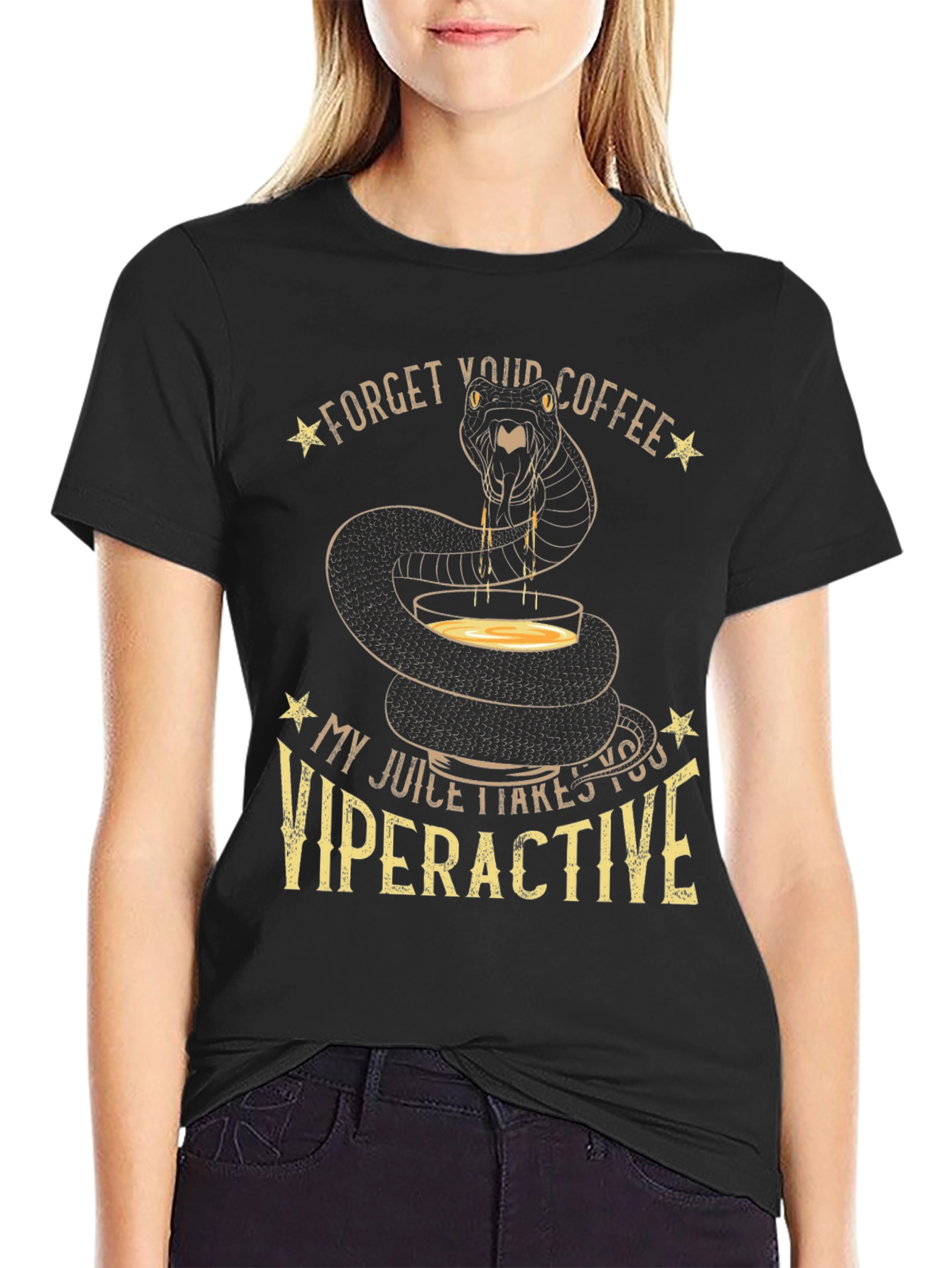 Black Viperactive T-Shirt - Snake Juice, Forget Coffee view 2