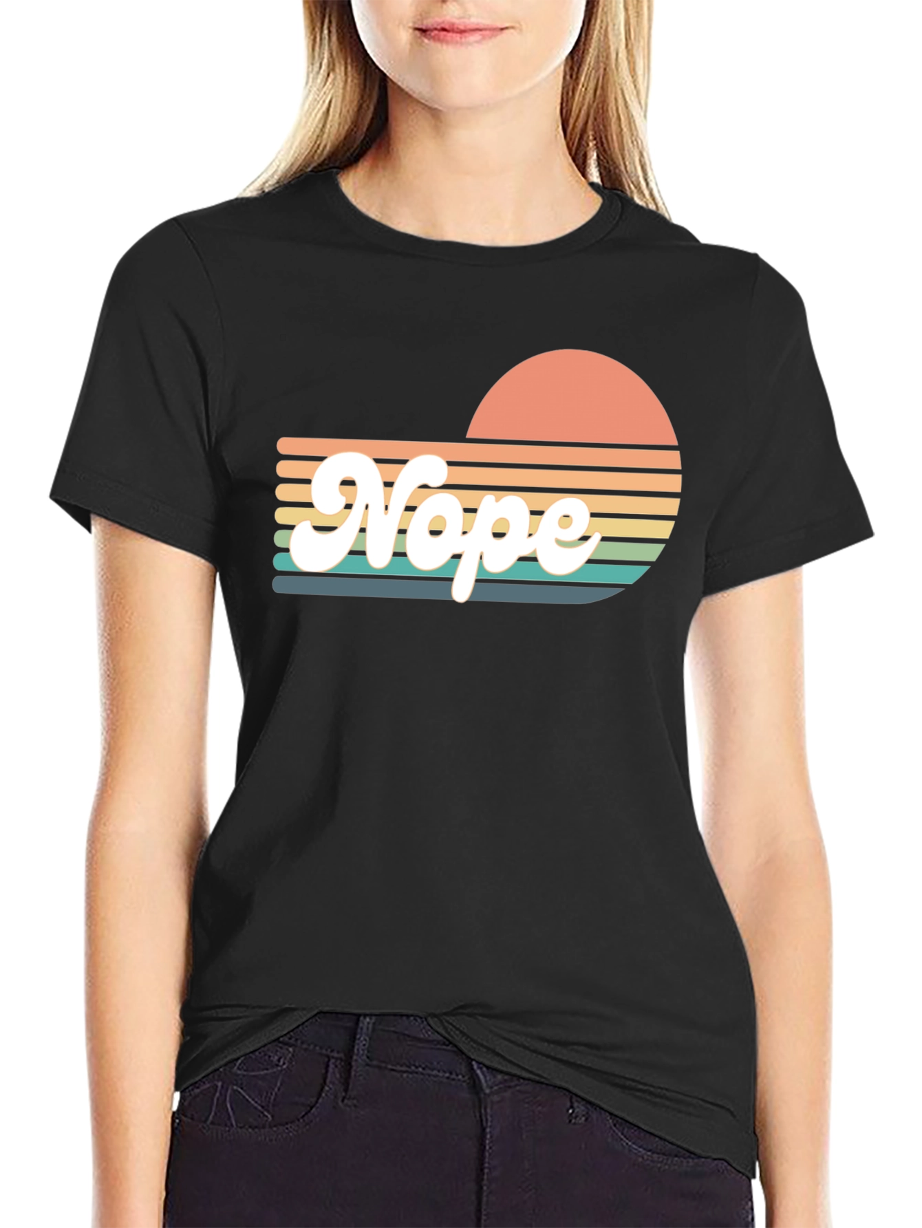 Retro Nope T-Shirt - Sunset Vibes - 2