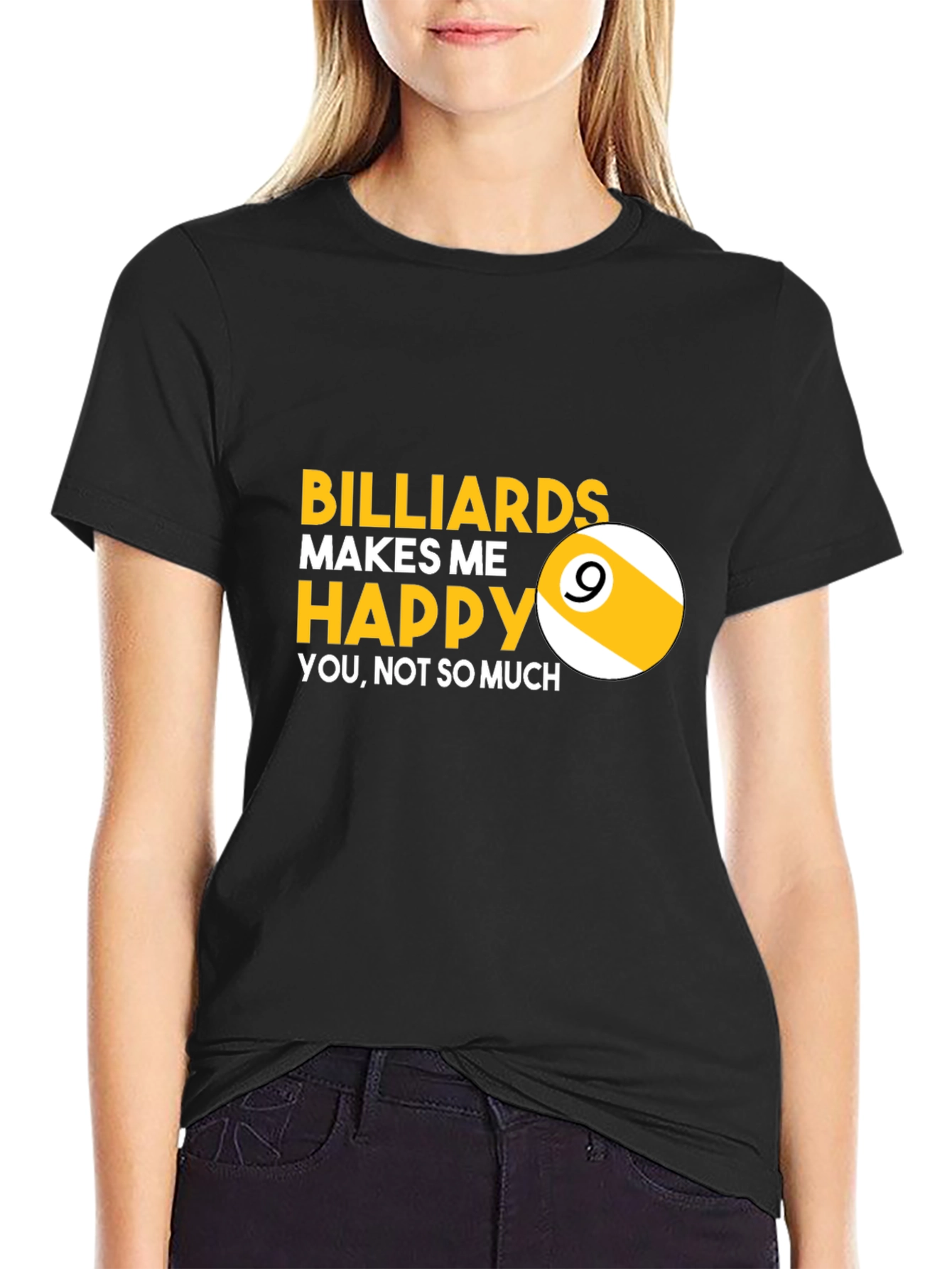 Black Billiards Makes Me Happy T-Shirt view 2