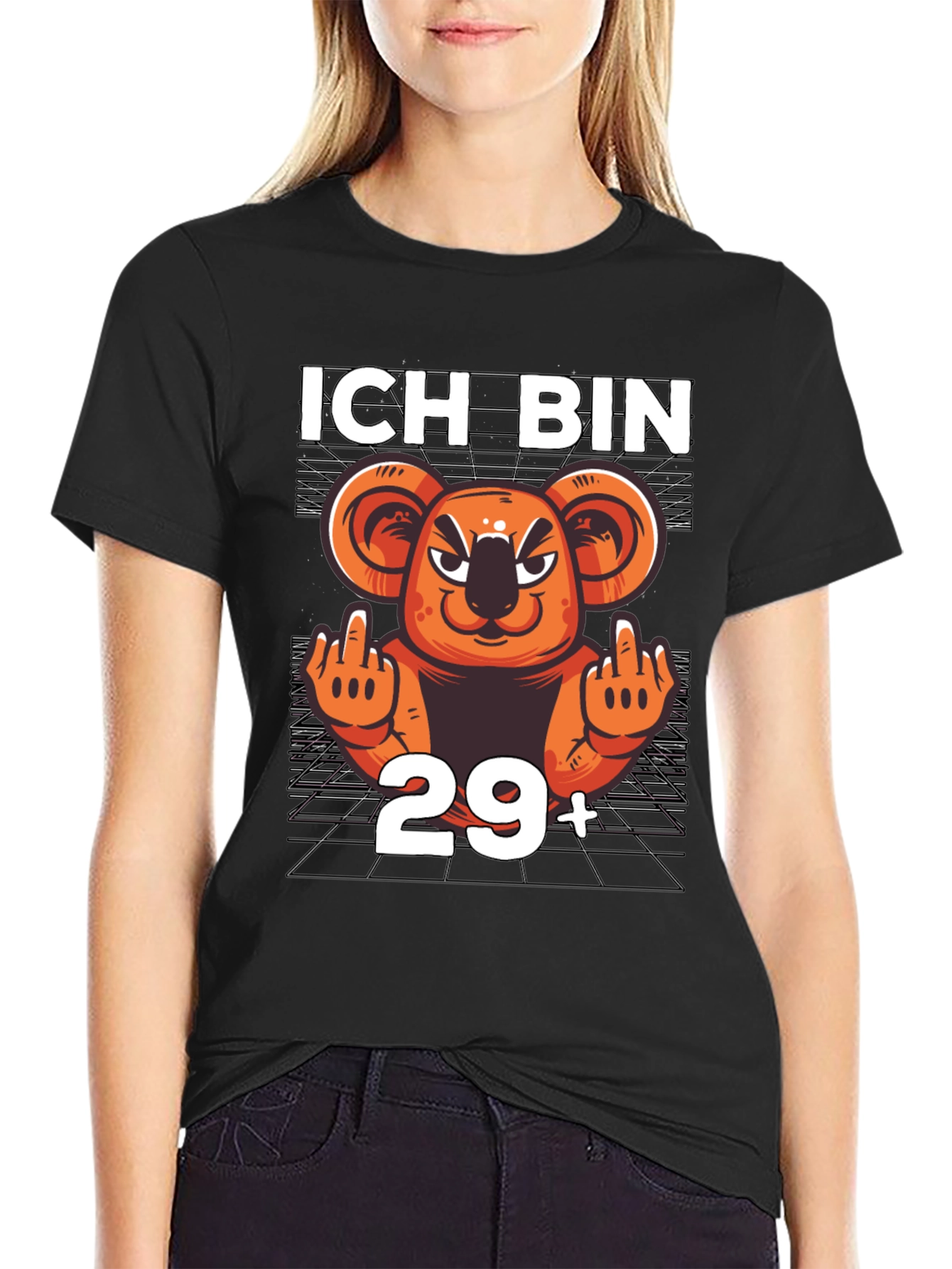 Black Ich Bin 29+ Koala T-Shirt view 2