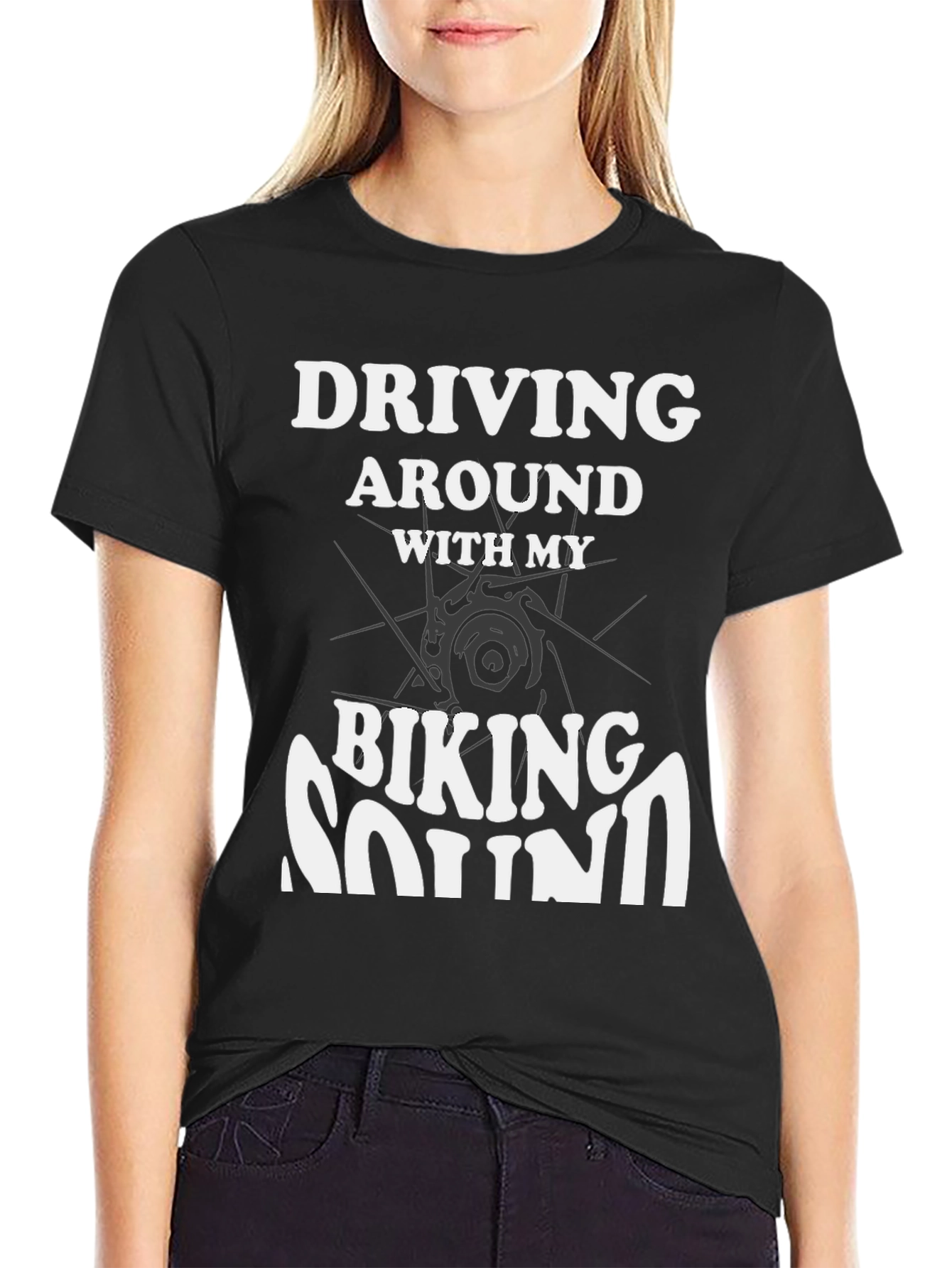 Black Biking Sound Black Graphic Tee view 2