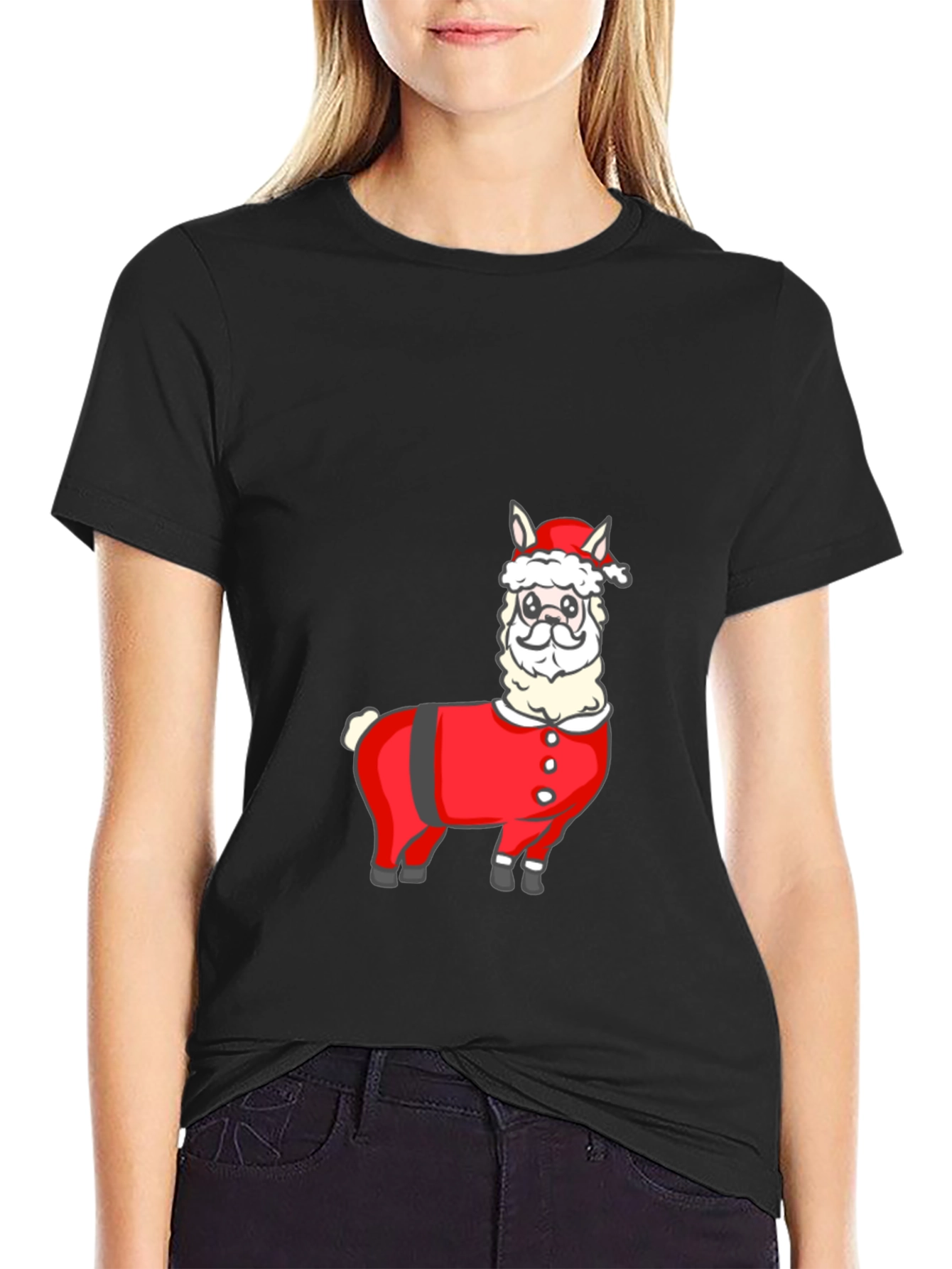 Santa Llama T-Shirt - Holiday Festive Wear - 2