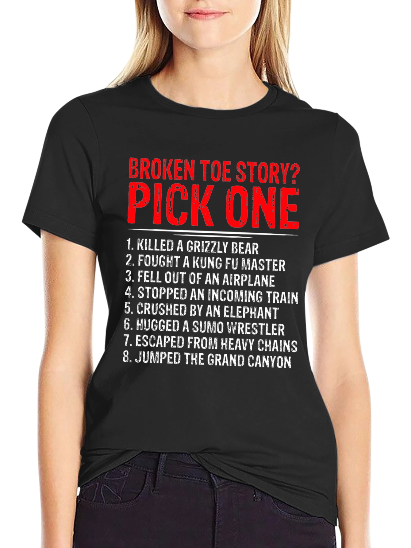 Black Broken Toe Story? Pick One T-Shirt view 2