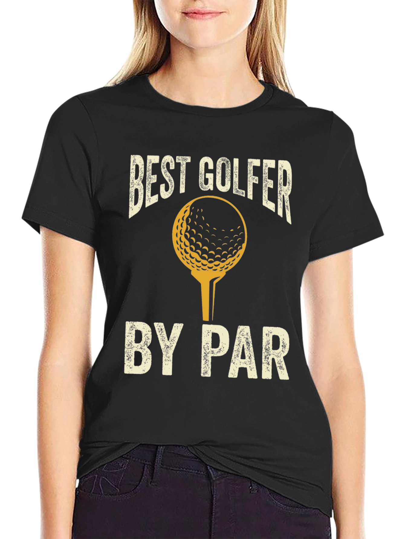 Black Best Golfer by Par T-Shirt Golf Tee view 2
